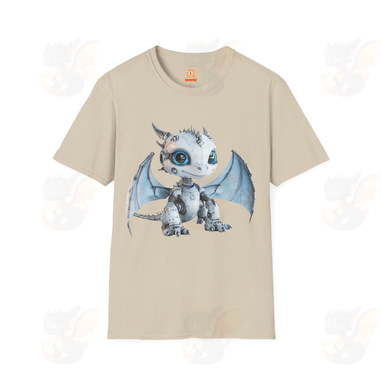 Cute Little Robot Dragon - Adult Robot Dragon Design Unisex Softstyle T-Shirt
