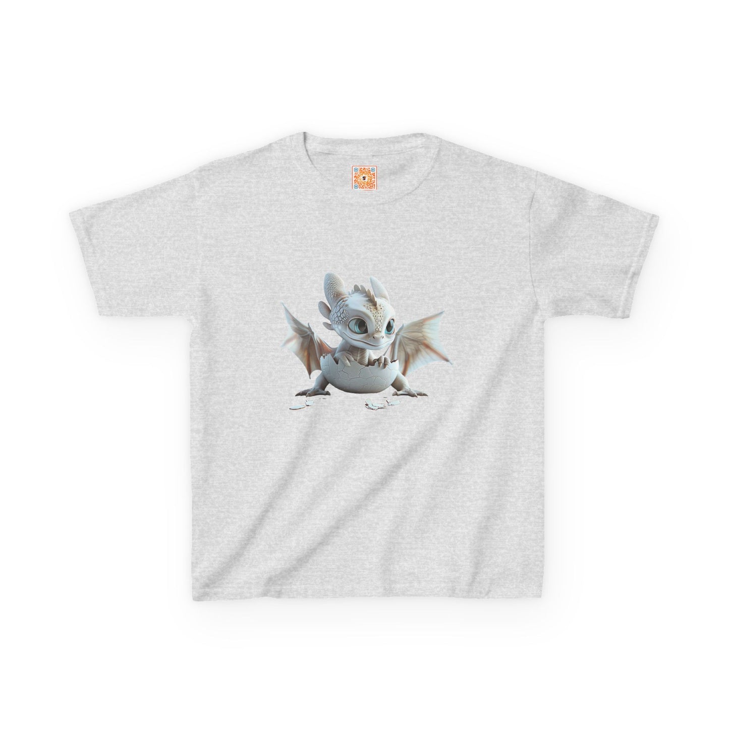 Silver Crystal Dragon Kids Heavy Cotton T-Shirt