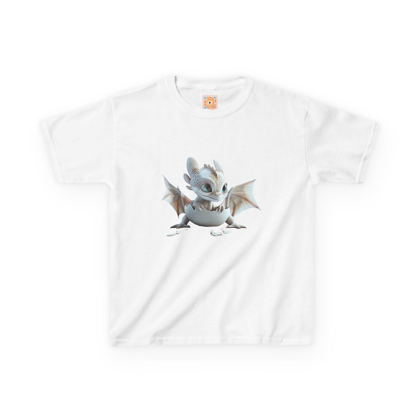 Silver Crystal Dragon Kids Heavy Cotton T-Shirt