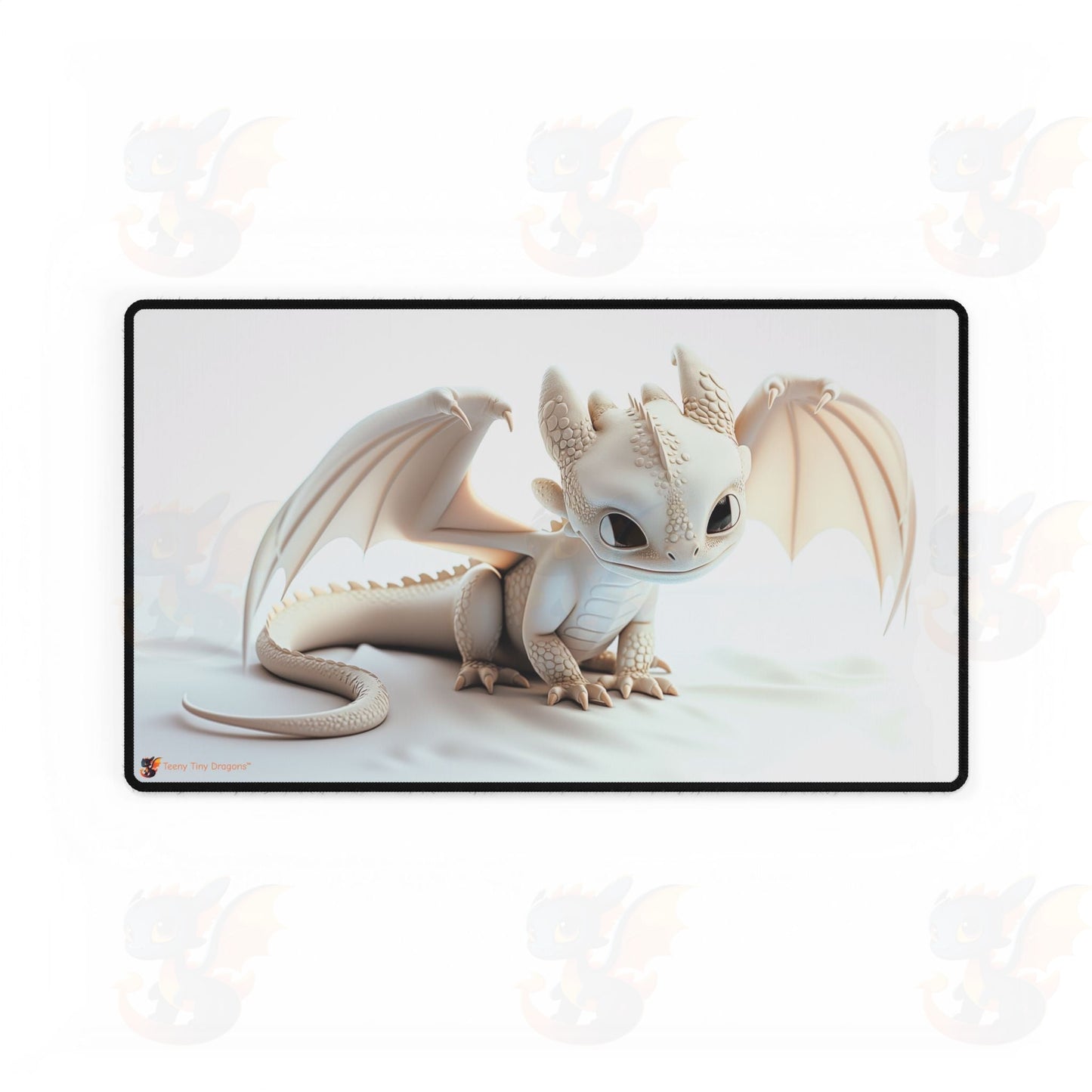 A Cute White Baby Dragon Mouse Mat