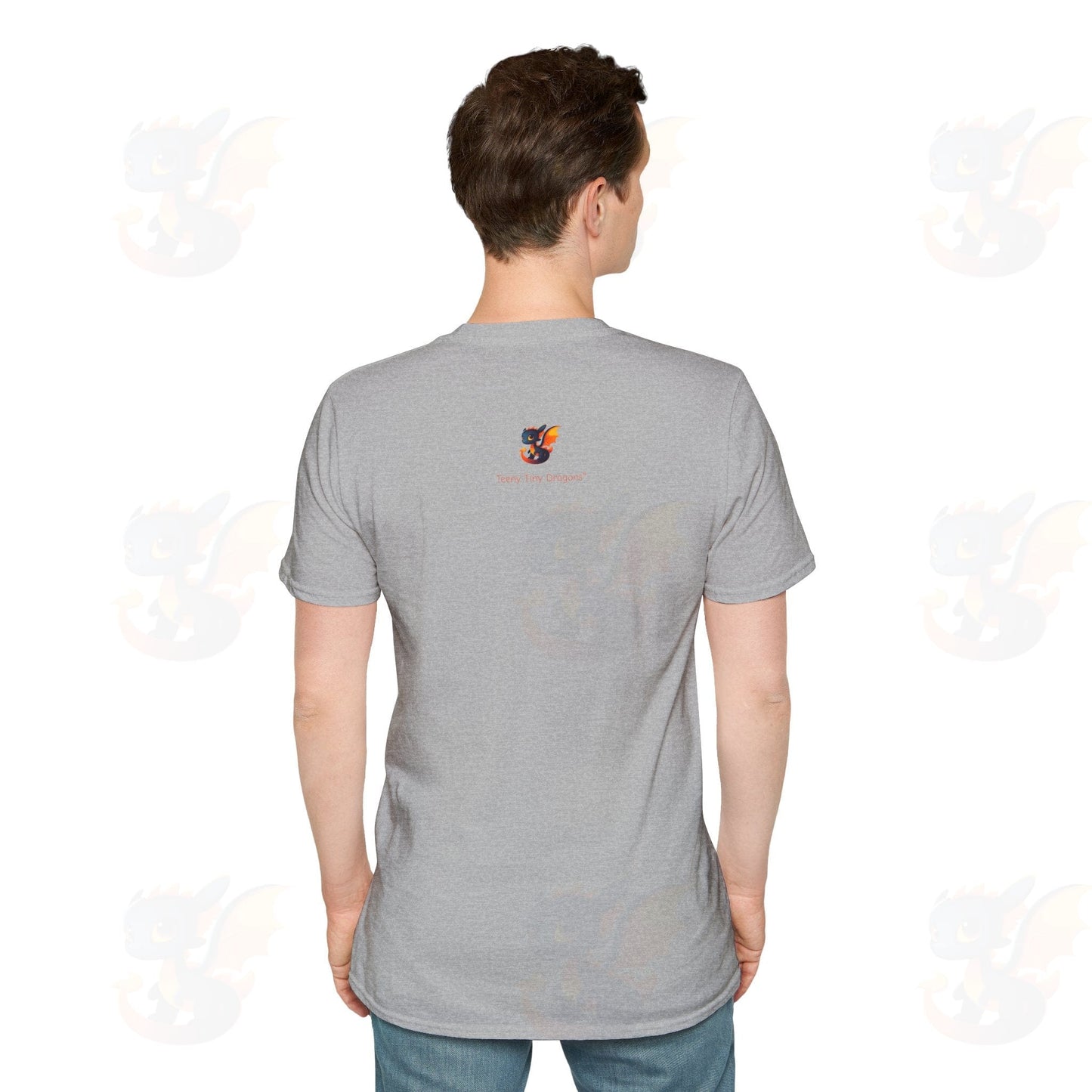 Cute Little Robot Dragon - Adult Robot Dragon Design Unisex Softstyle T-Shirt