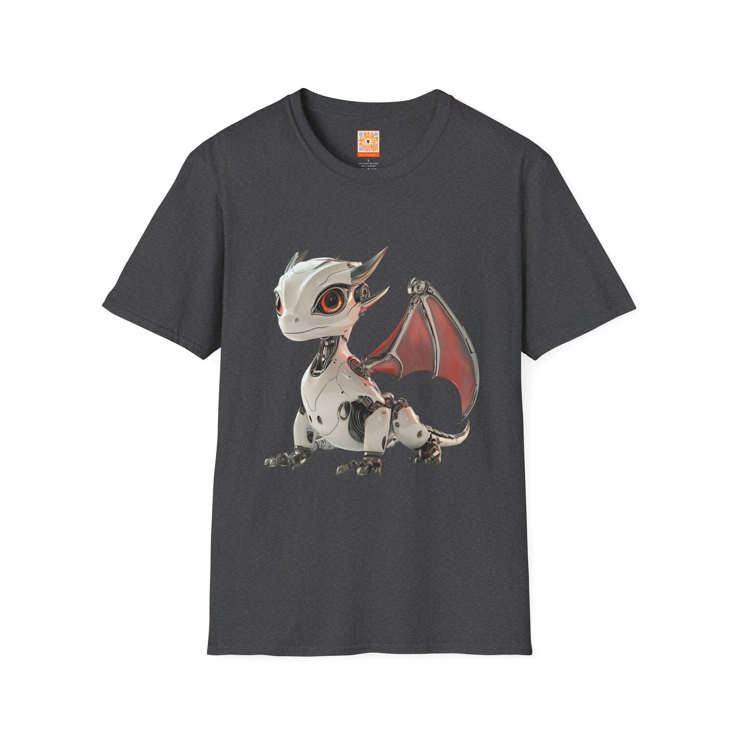 Sitting Robot Dragon Adult Unisex Softstyle T-Shirt - Teeny Tiny Dragons