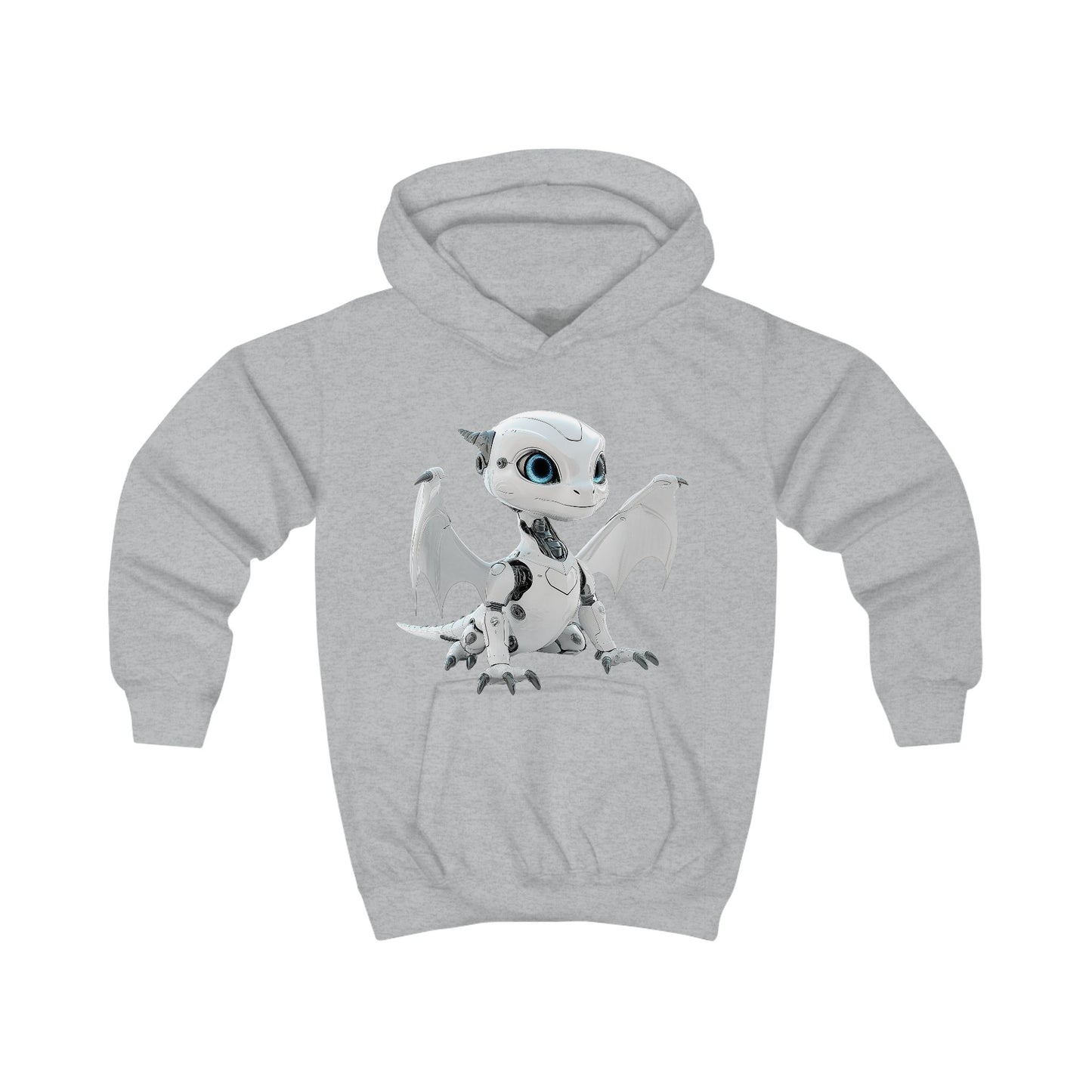 White Robot Dragon Kids Hoodie | Teeny Tiny Dragons