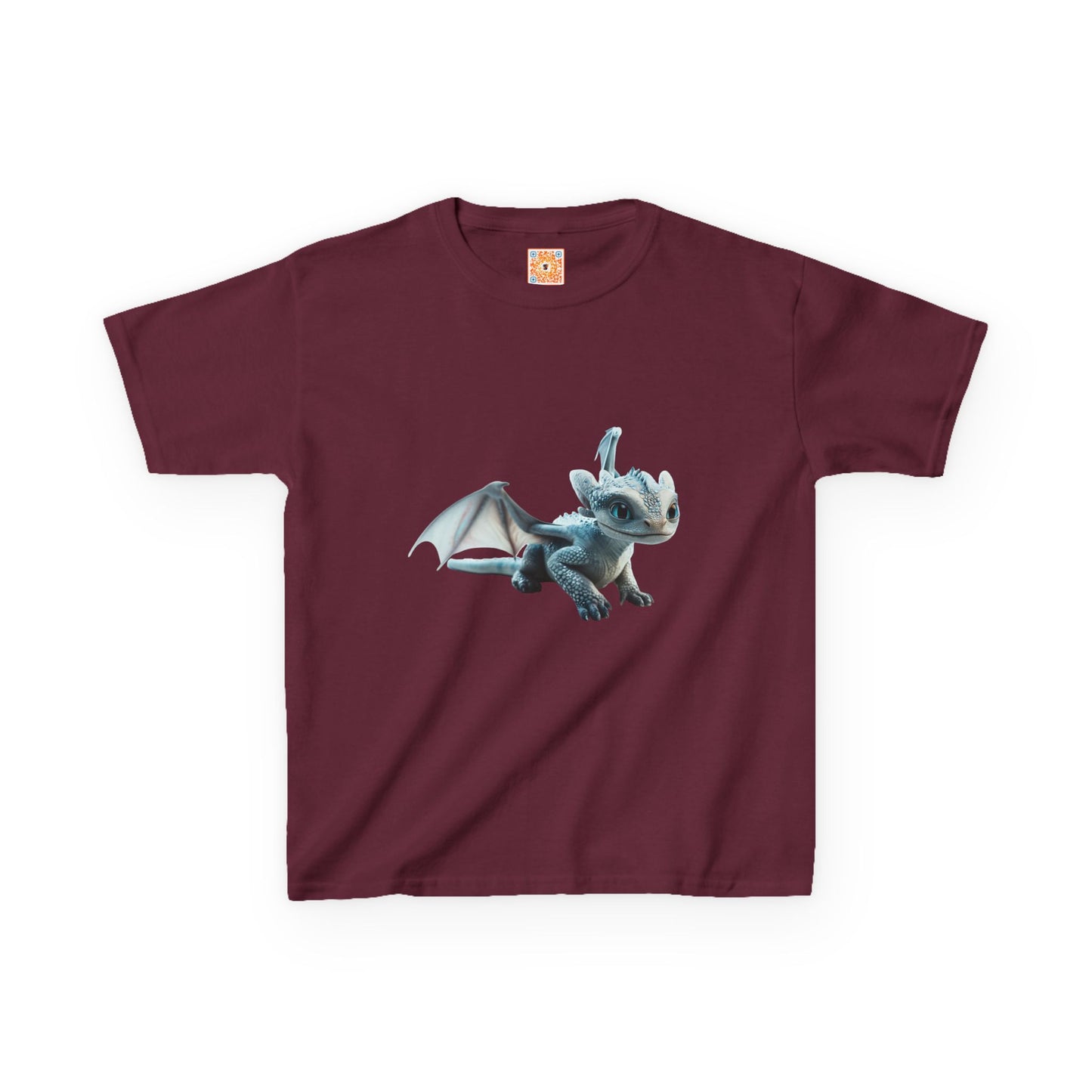 Flying White Dragon Kids Heavy Cotton T-Shirt - Teeny Tiny Dragons