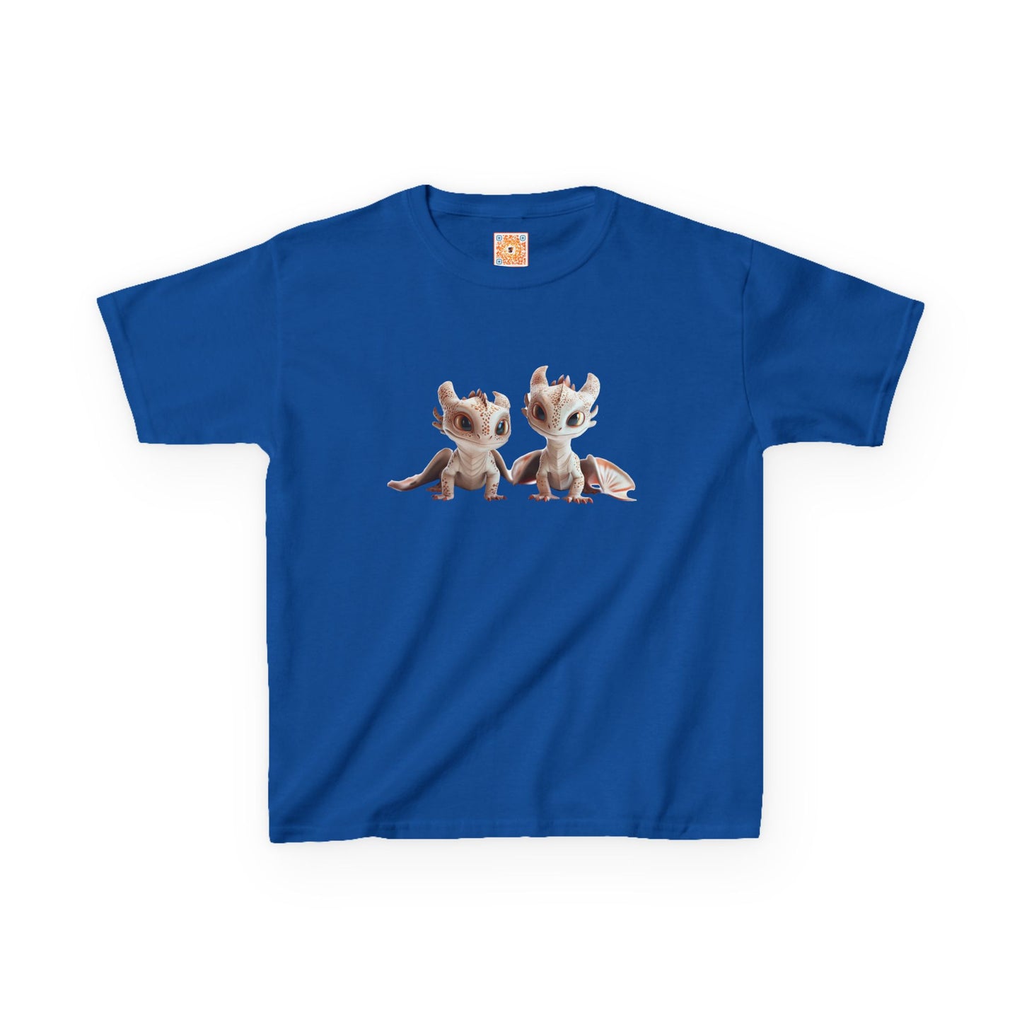 2 Adorable Dragons Kids Heavy Cotton T-Shirt - Teeny Tiny Dragons