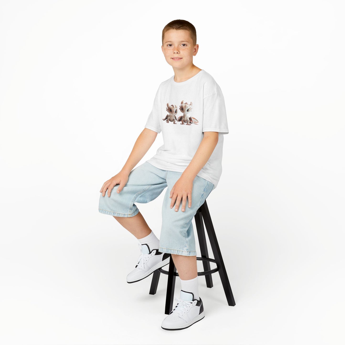 2 Adorable Dragons Kids Heavy Cotton T-Shirt - Teeny Tiny Dragons