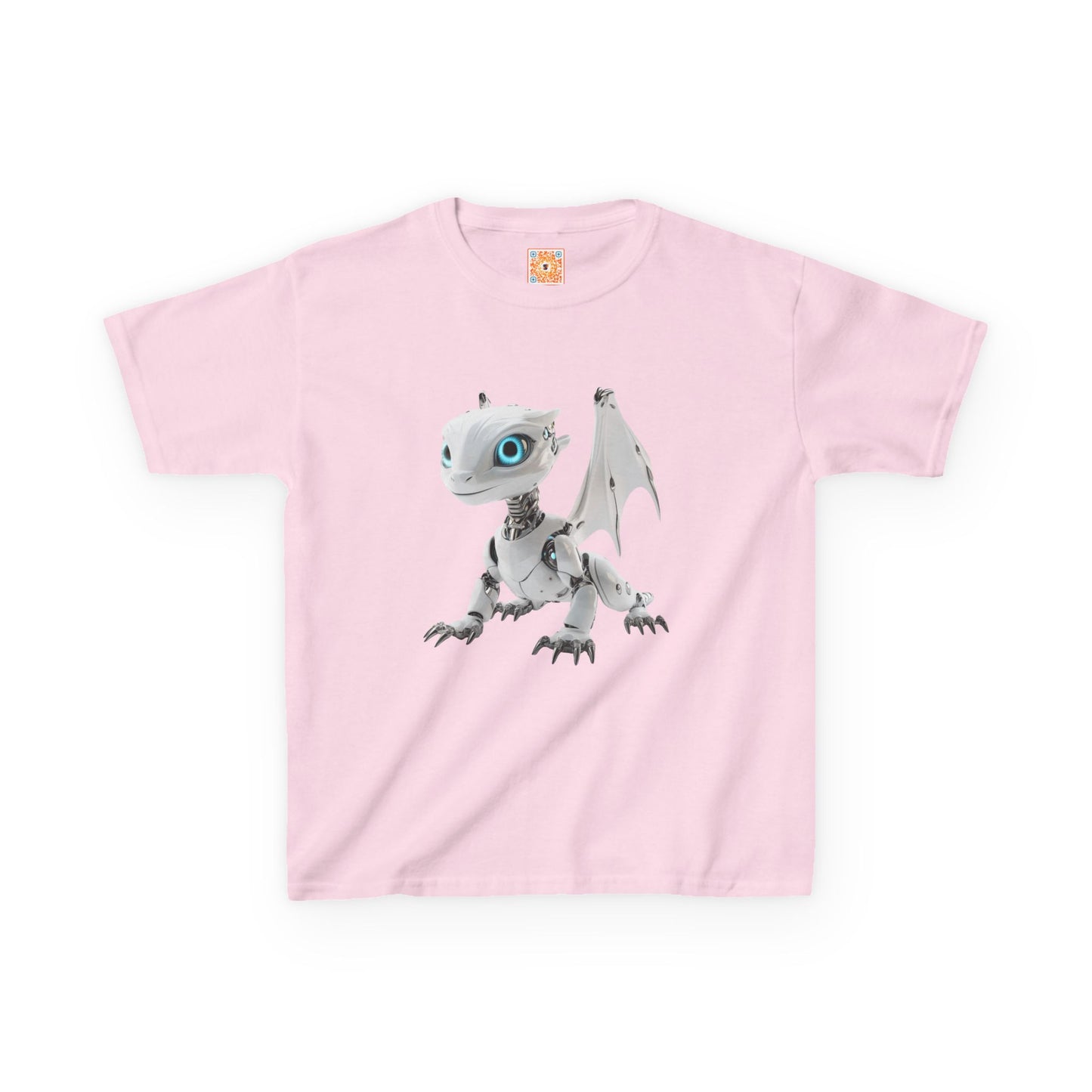 Blue Eyed Robot Dragon Heavy Cotton T-Shirt - Teeny Tiny Dragons