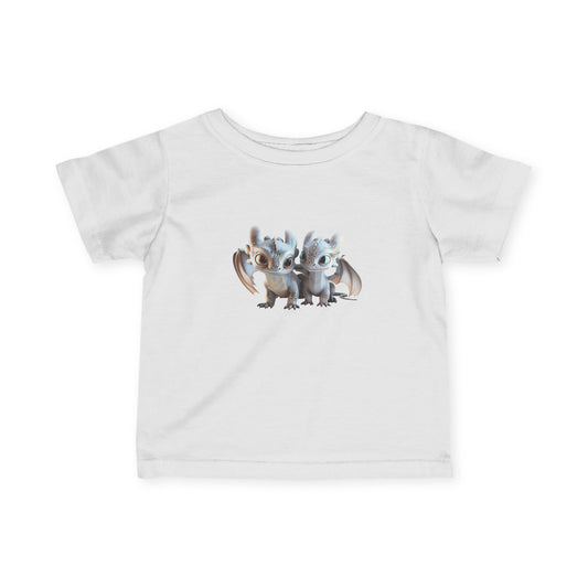 Icy Twin Baby Dragons Infant Fine Jersey T-Shirt - Teeny Tiny Dragons
