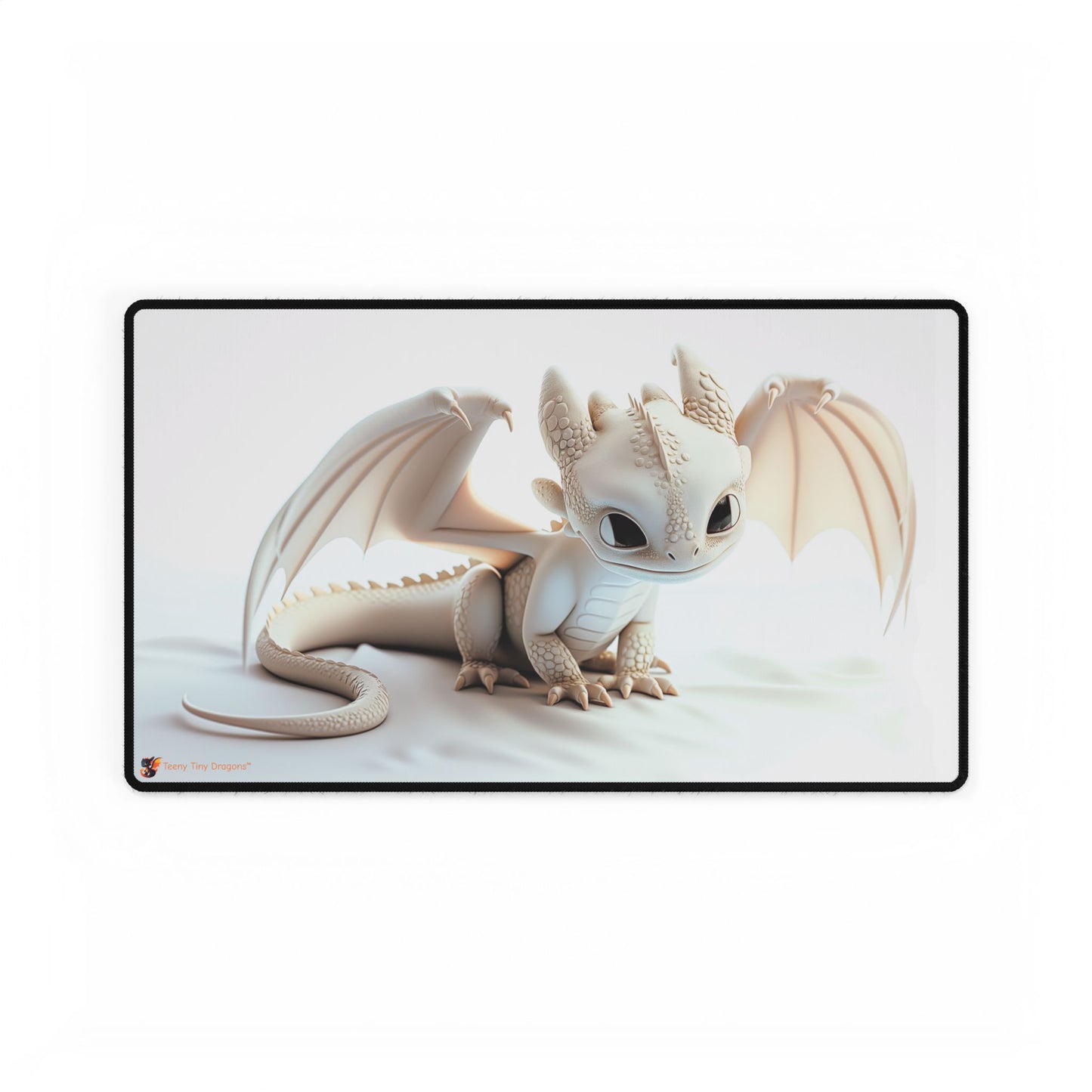 Cute White Baby Dragon Mouse Mat - Teeny Tiny Dragons