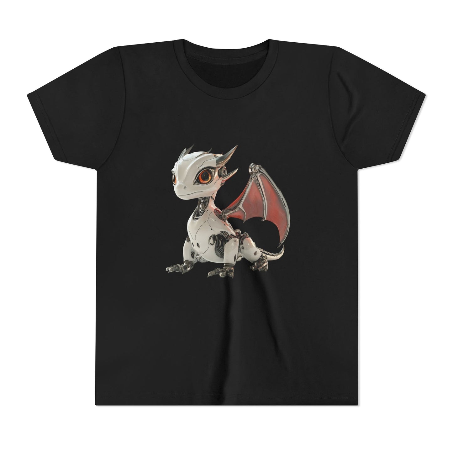 Awesome Looking Robot Dragon - Youth Short Sleeve T-Shirt - Teeny Tiny Dragons