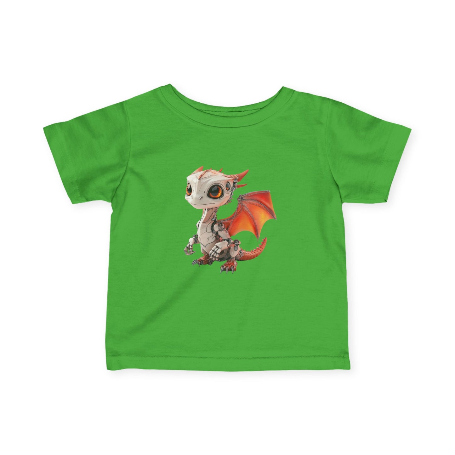 Cute Little Red Robot Dragon Infant Fine Jersey T-Shirt - Teeny Tiny Dragons