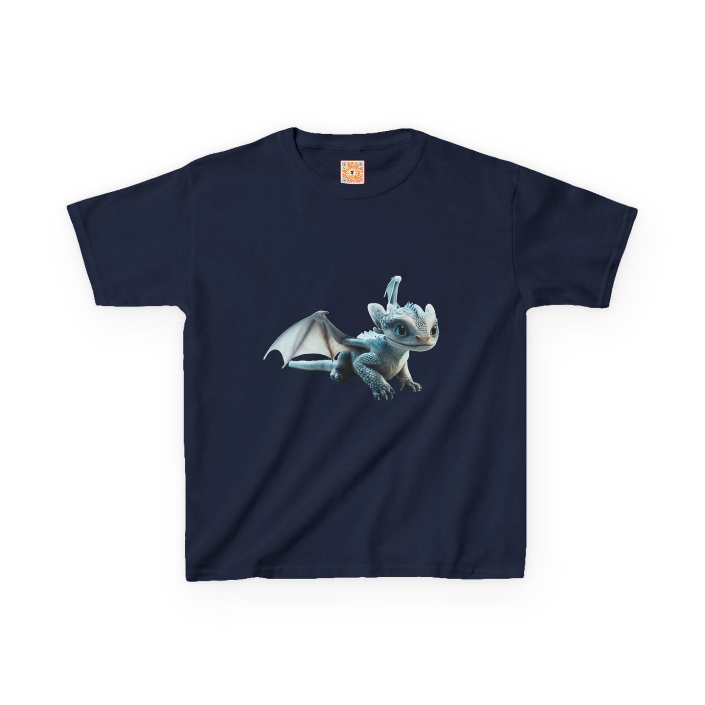 Flying White Dragon Kids Heavy Cotton T-Shirt - Teeny Tiny Dragons