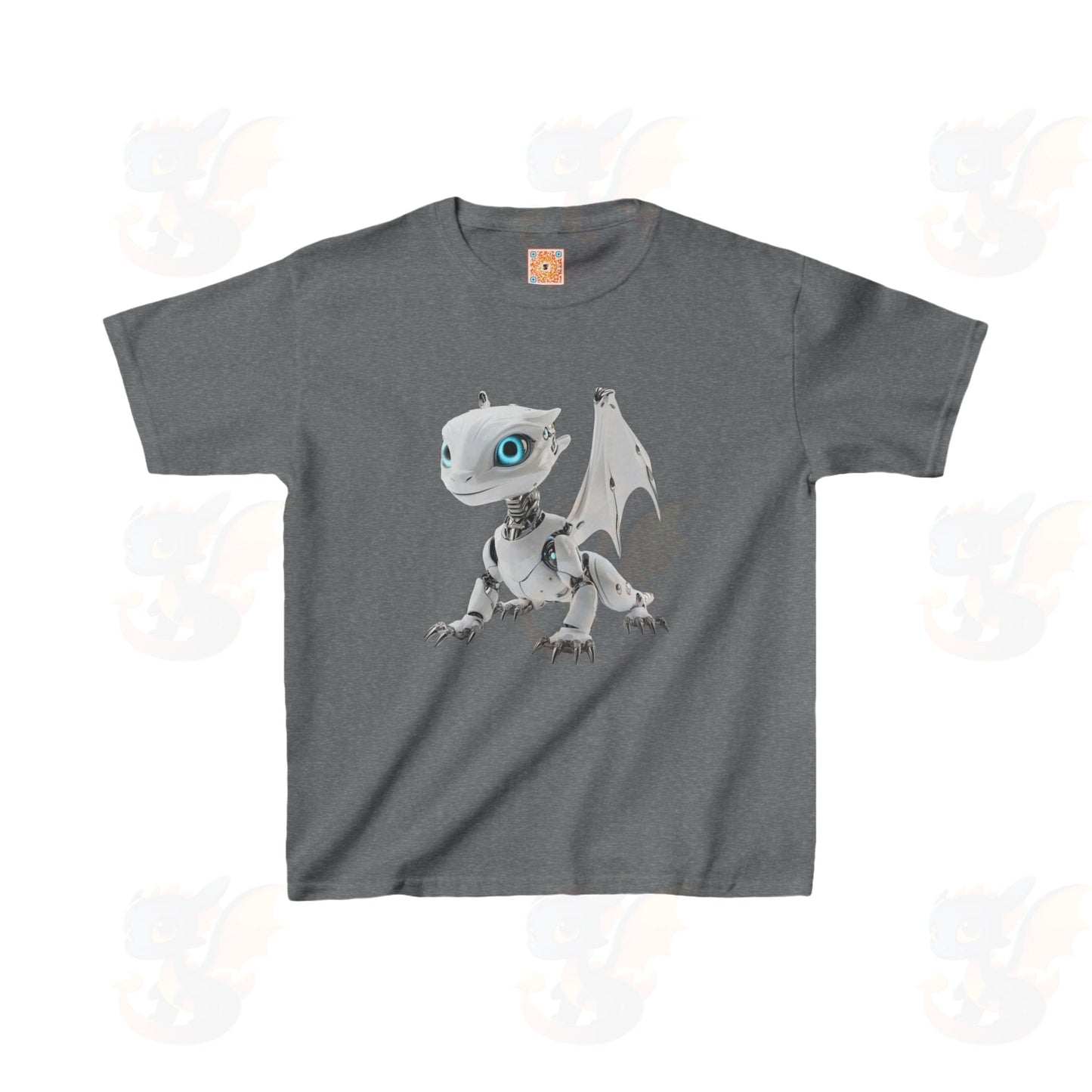 Blue Eyed Robot Dragon - Kids Heavy Cotton™ T-shirt