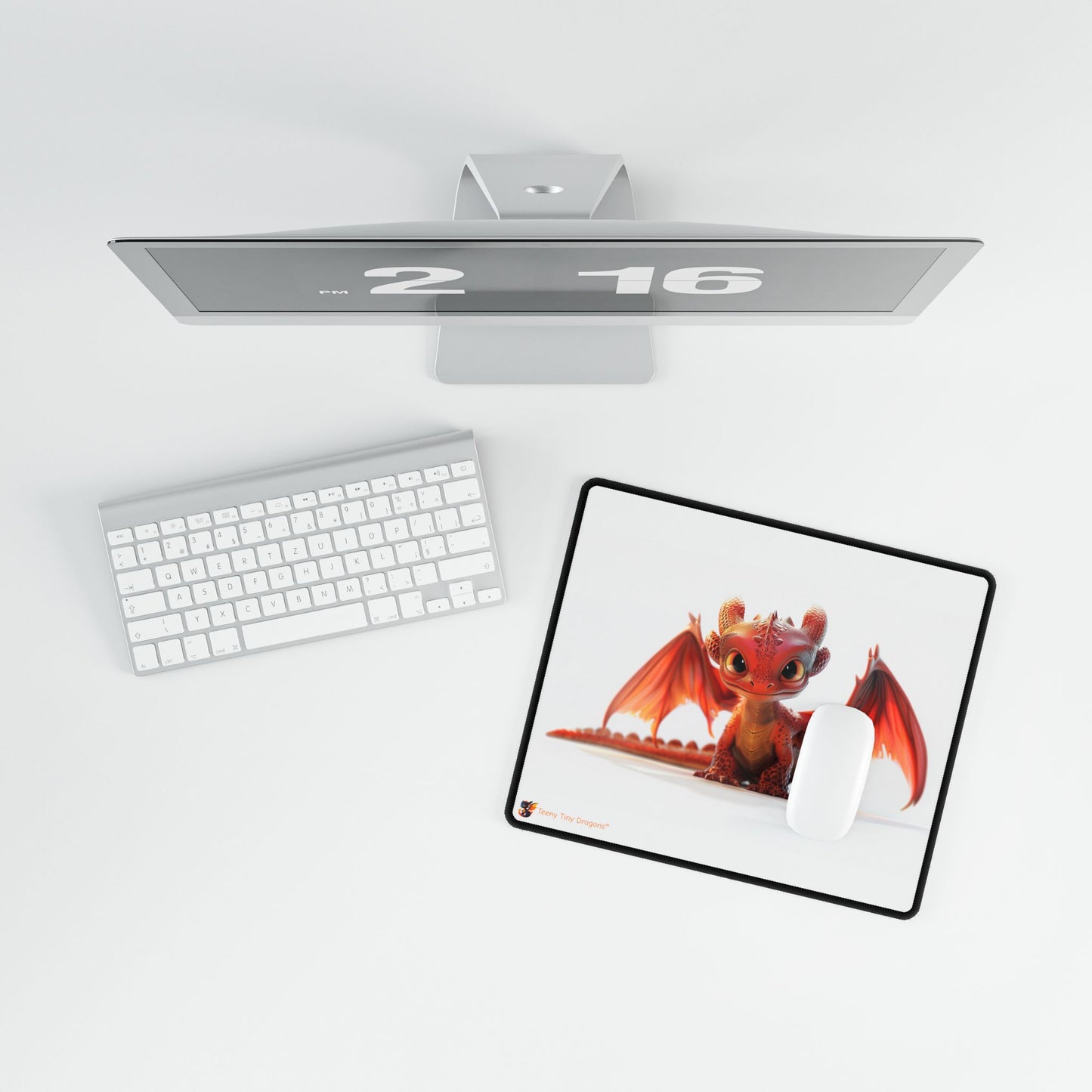 Beautiful Little Red Dragon Mouse Mat - Teeny Tiny Dragons