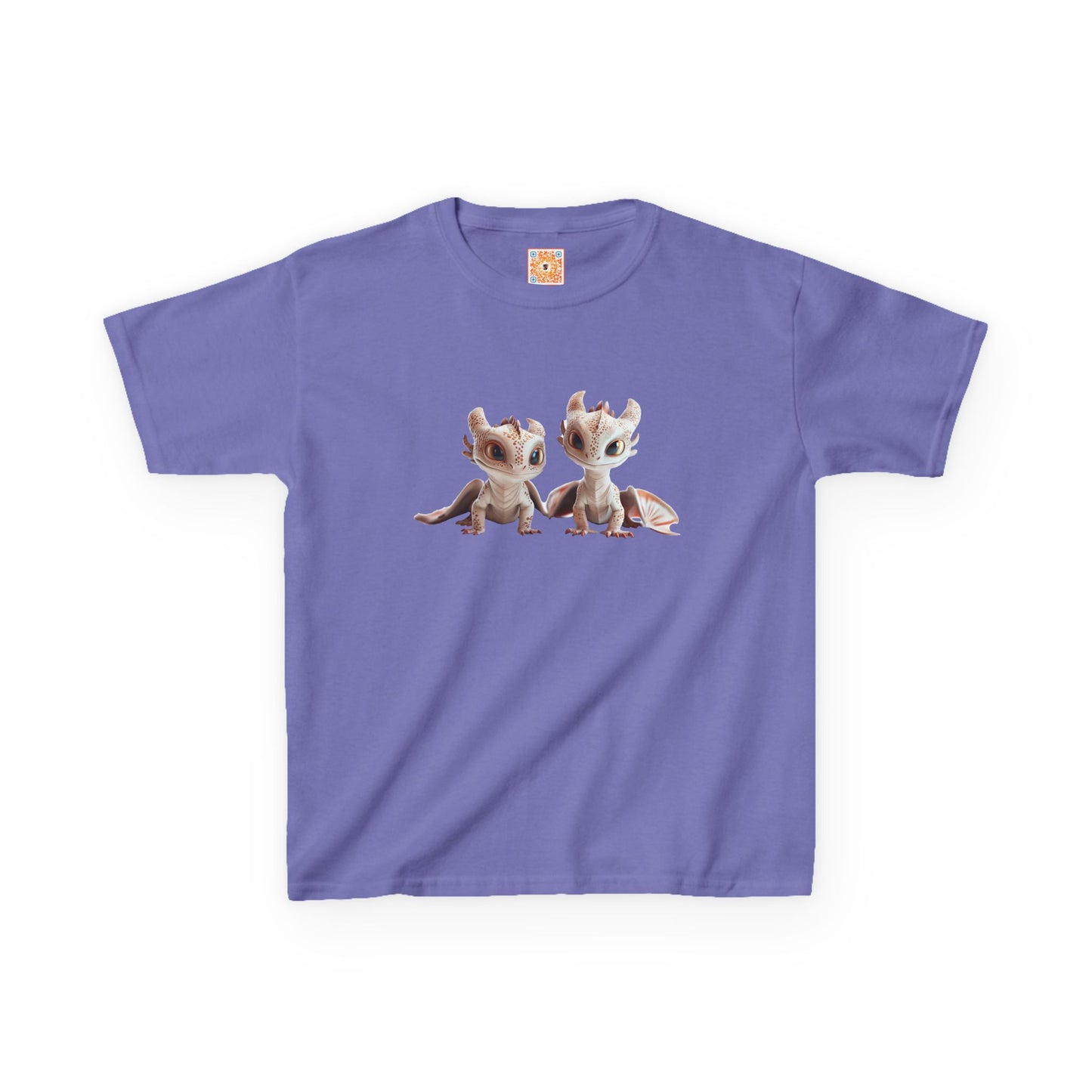 2 Adorable Dragons Kids Heavy Cotton T-Shirt - Teeny Tiny Dragons