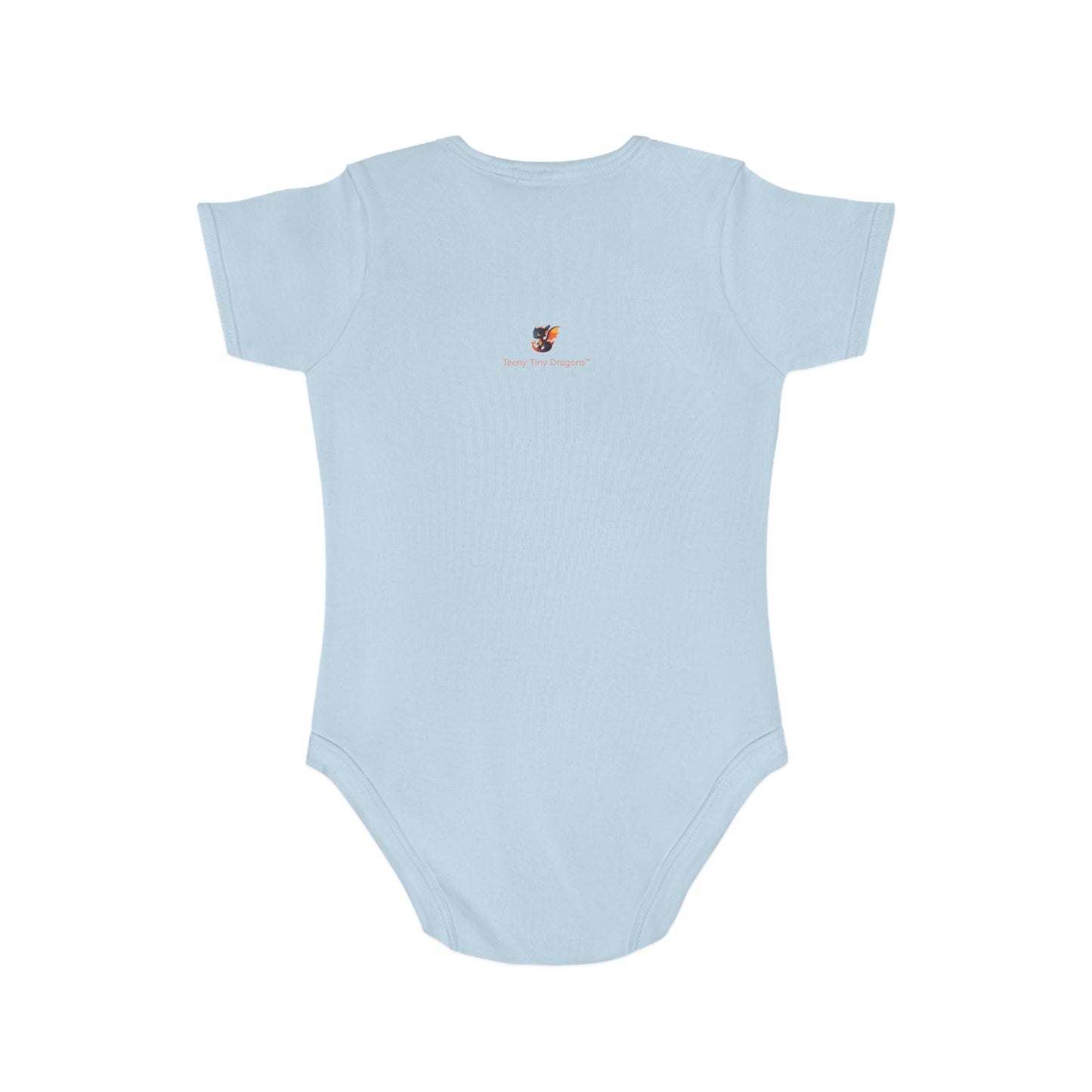 Short Sleeve Baby Bodysuit with an Adorable Baby Dragon