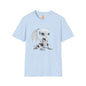 White Robot Dragon Adult Unisex Softstyle T-Shirt - Teeny Tiny Dragons