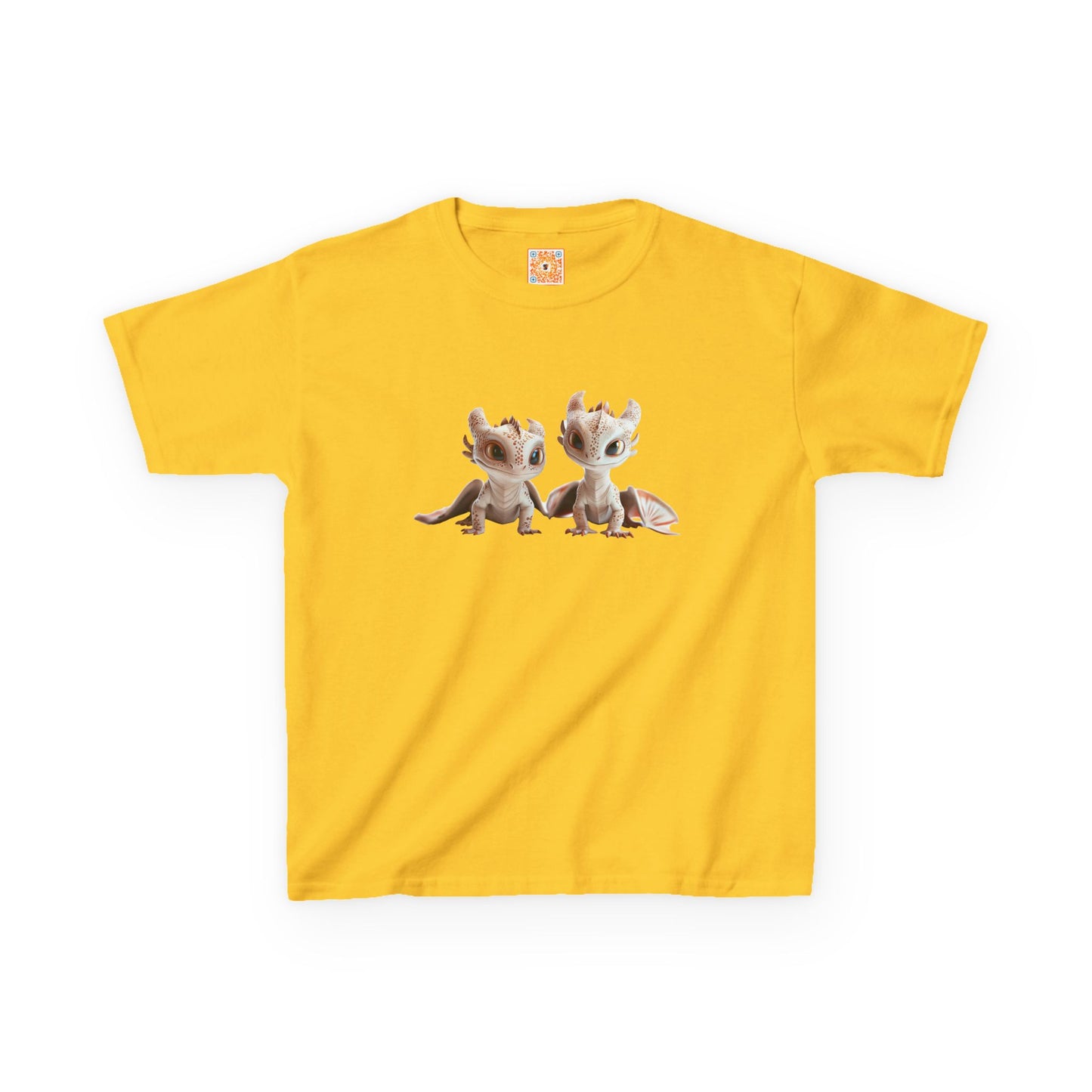 2 Adorable Dragons Kids Heavy Cotton T-Shirt - Teeny Tiny Dragons