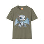 Blue Robot Dragon Adult Unisex Softstyle T-Shirt - Teeny Tiny Dragons