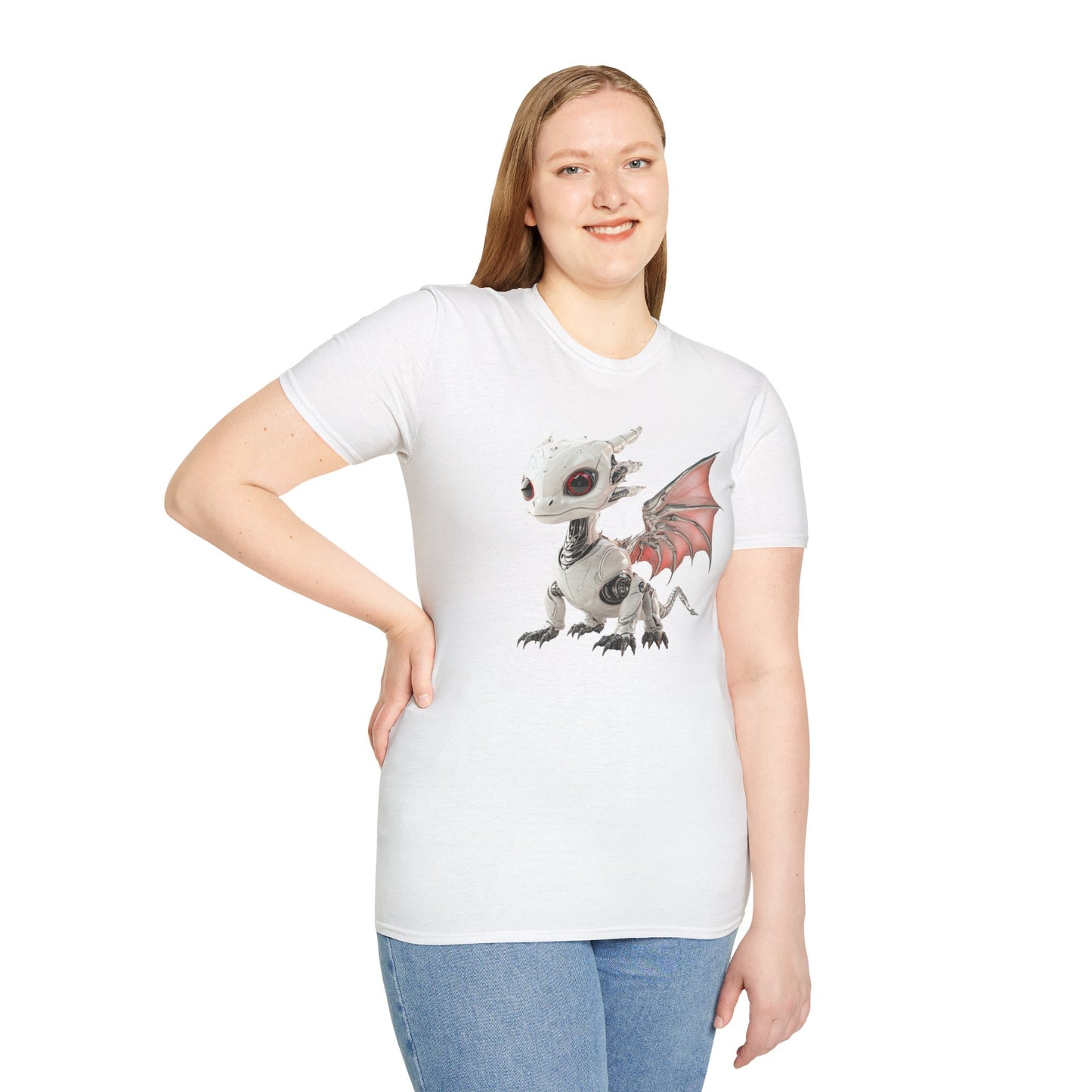 Blush Robot Dragon Adult T-Shirt - Teeny Tiny Dragons