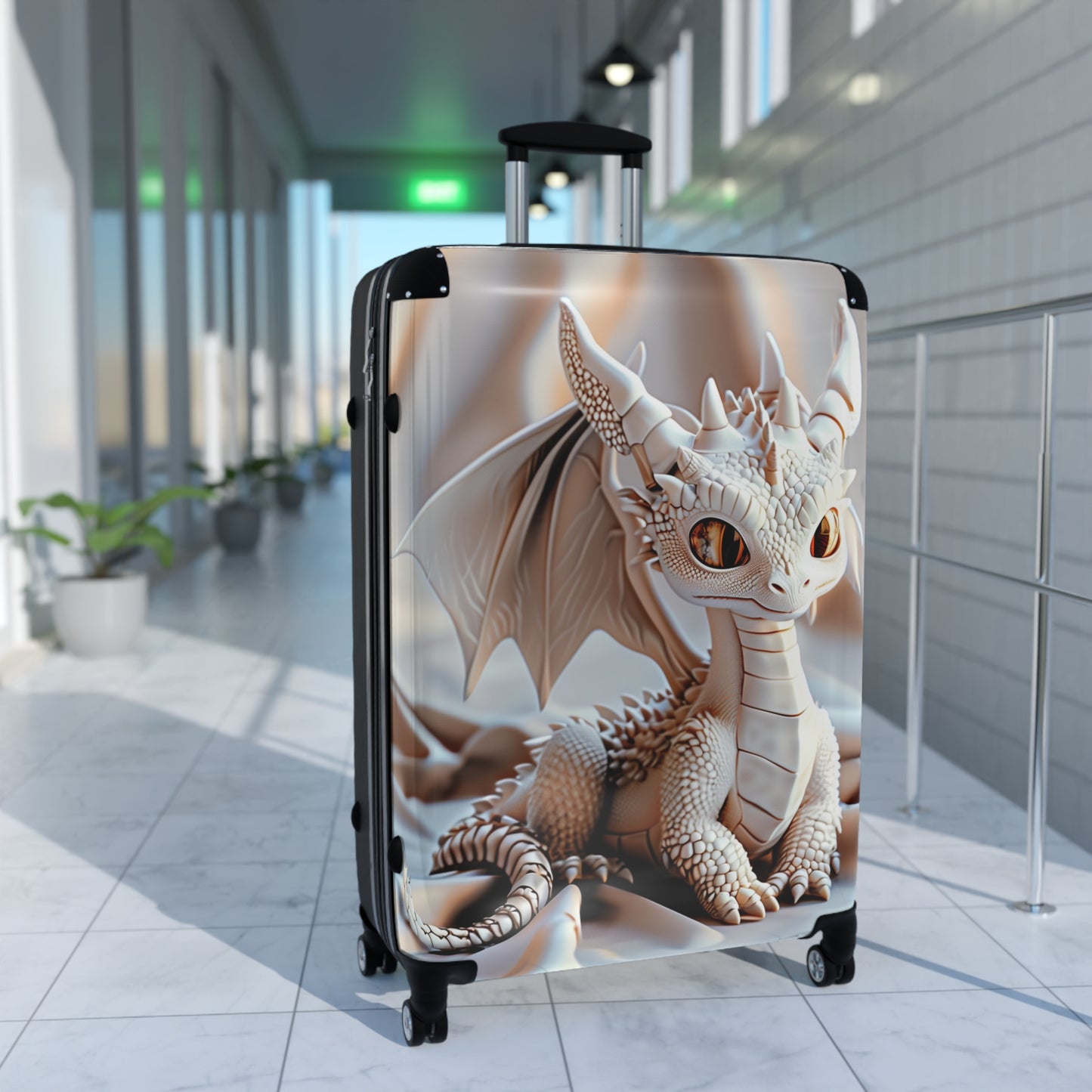 Gorgeous Little White Dragon Suitcase - Teeny Tiny Dragons