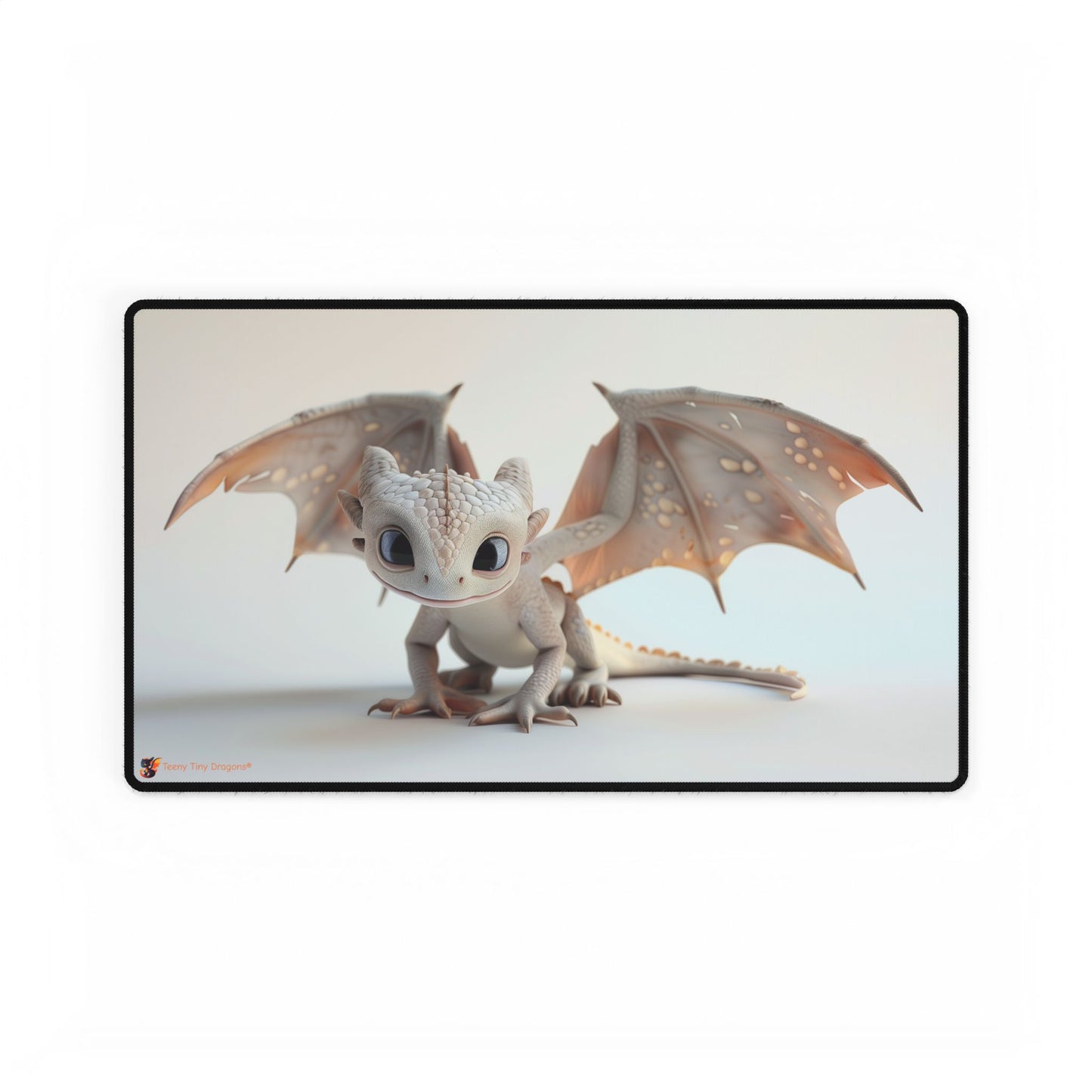 Happy Smiley Little Dragon Desk Mat - Teeny Tiny Dragons