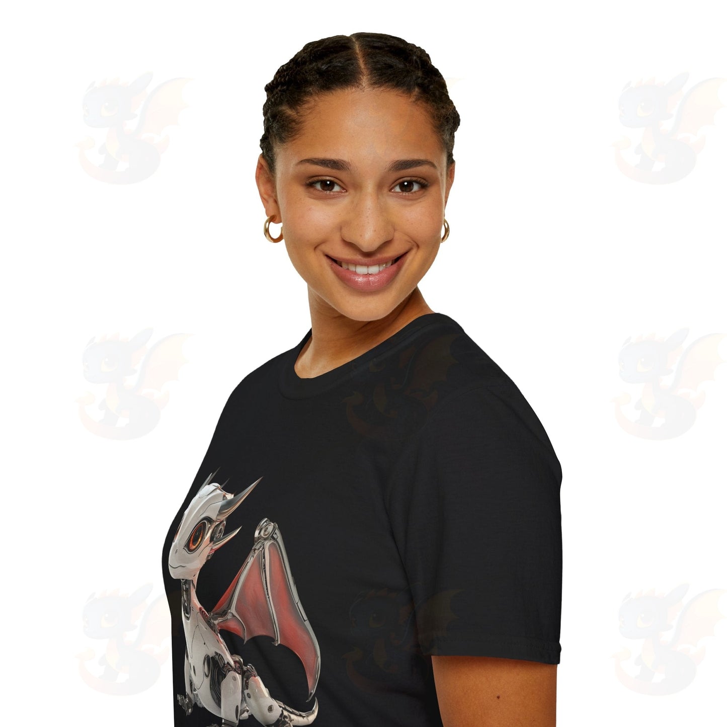 Adult Robot Dragon Design Unisex Softstyle T-Shirt