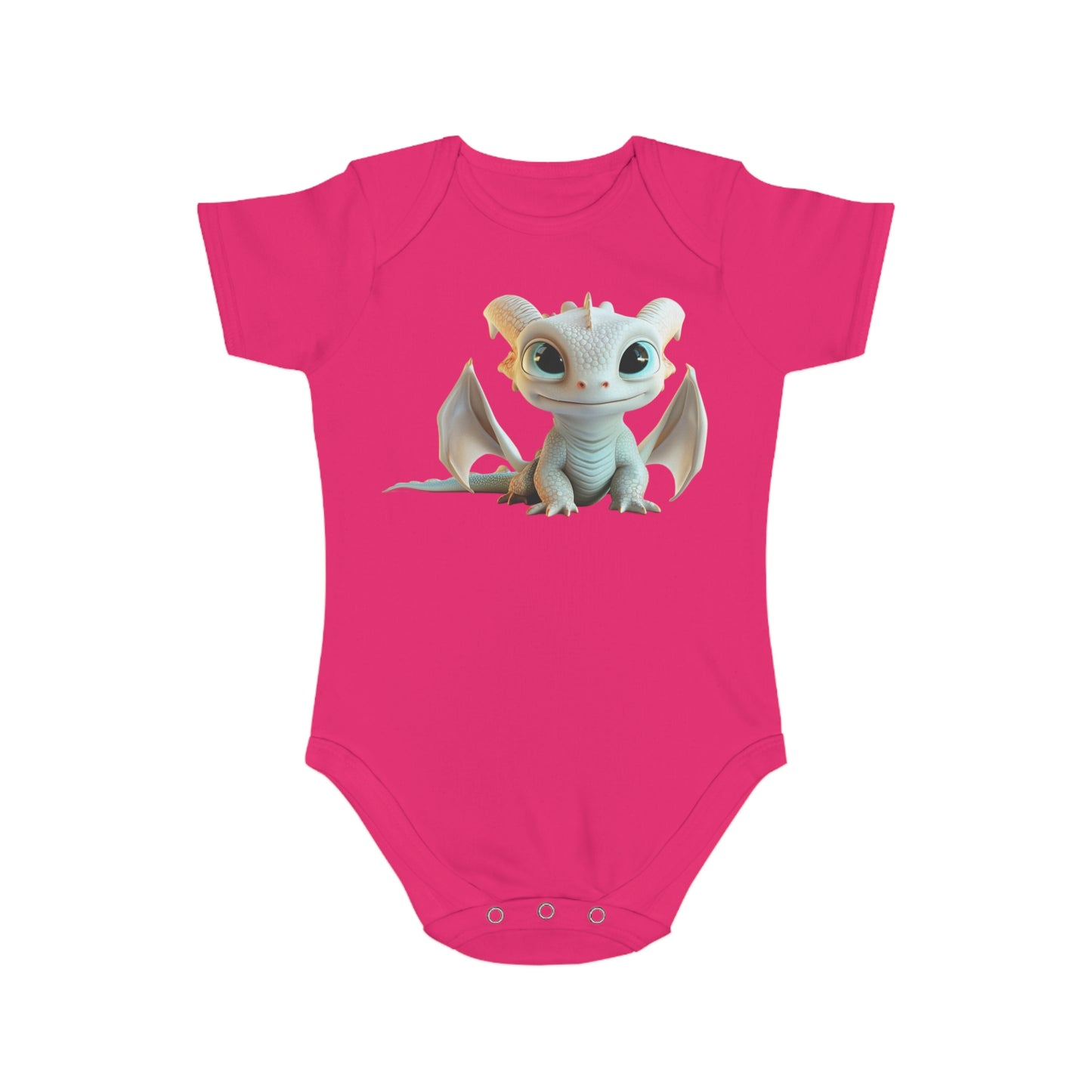Short Sleeve Baby Bodysuit with Cute Baby Dragon | Teeny Tiny Dragons