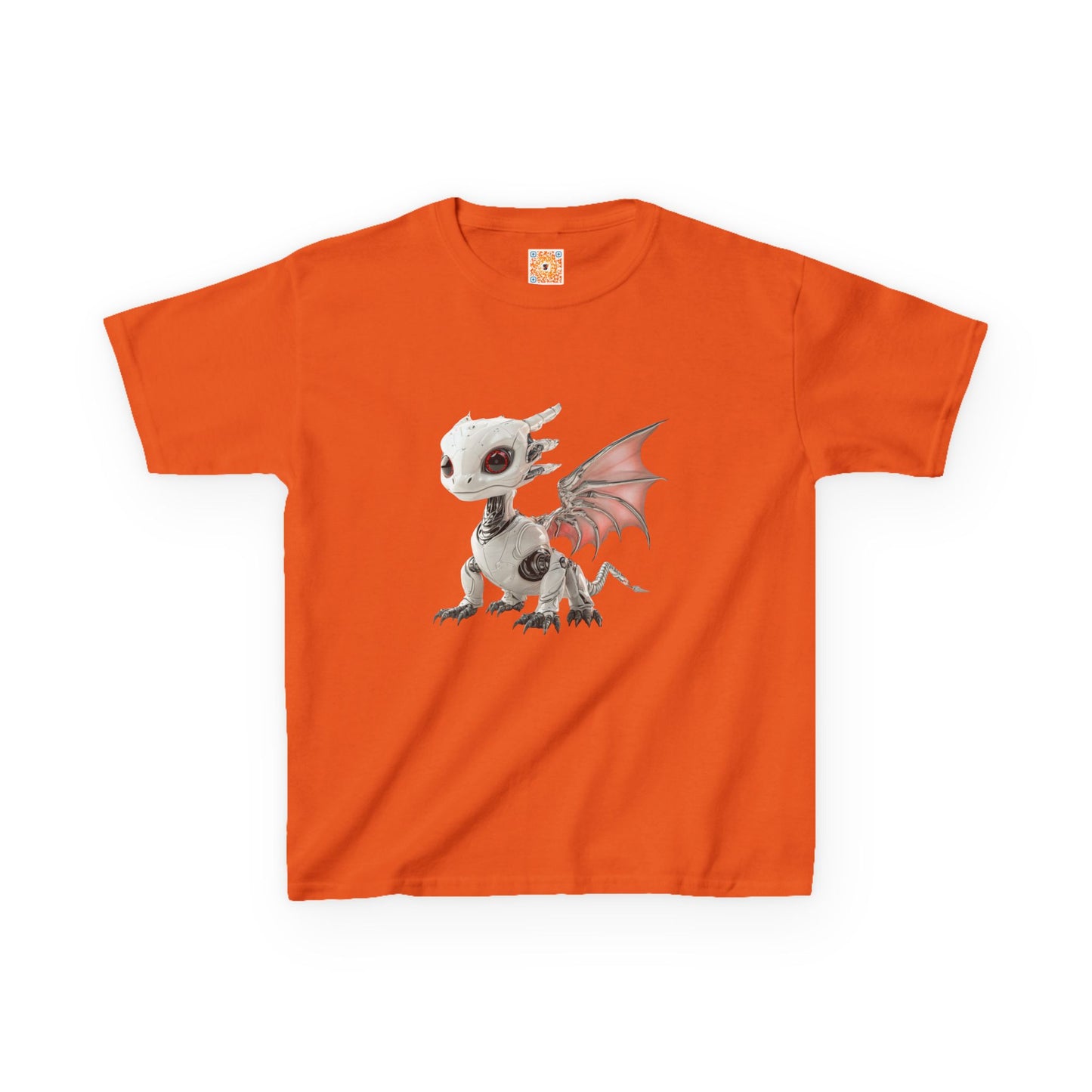 Sitting Grey Robot Dragon Kids 100% Cotton T-Shirt - Teeny Tiny Dragons