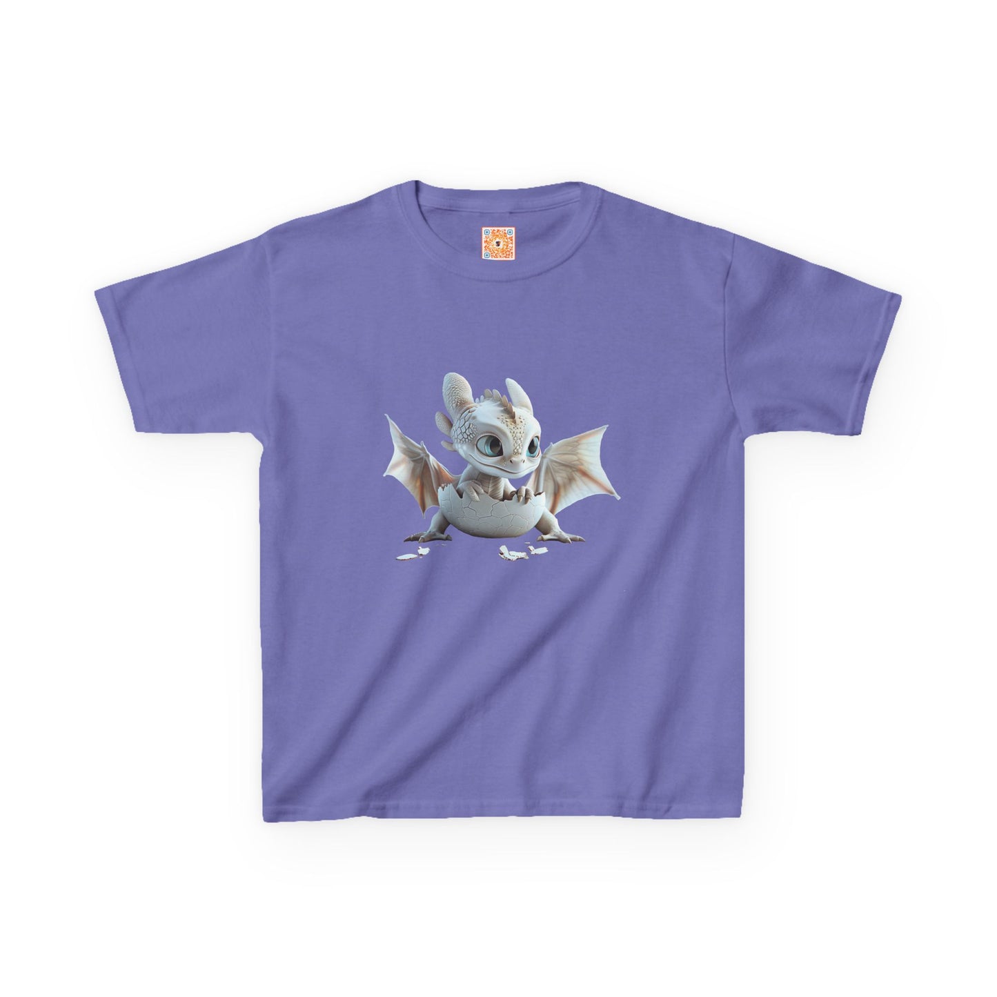 Silver Crystal Dragon Kids Heavy Cotton T-Shirt