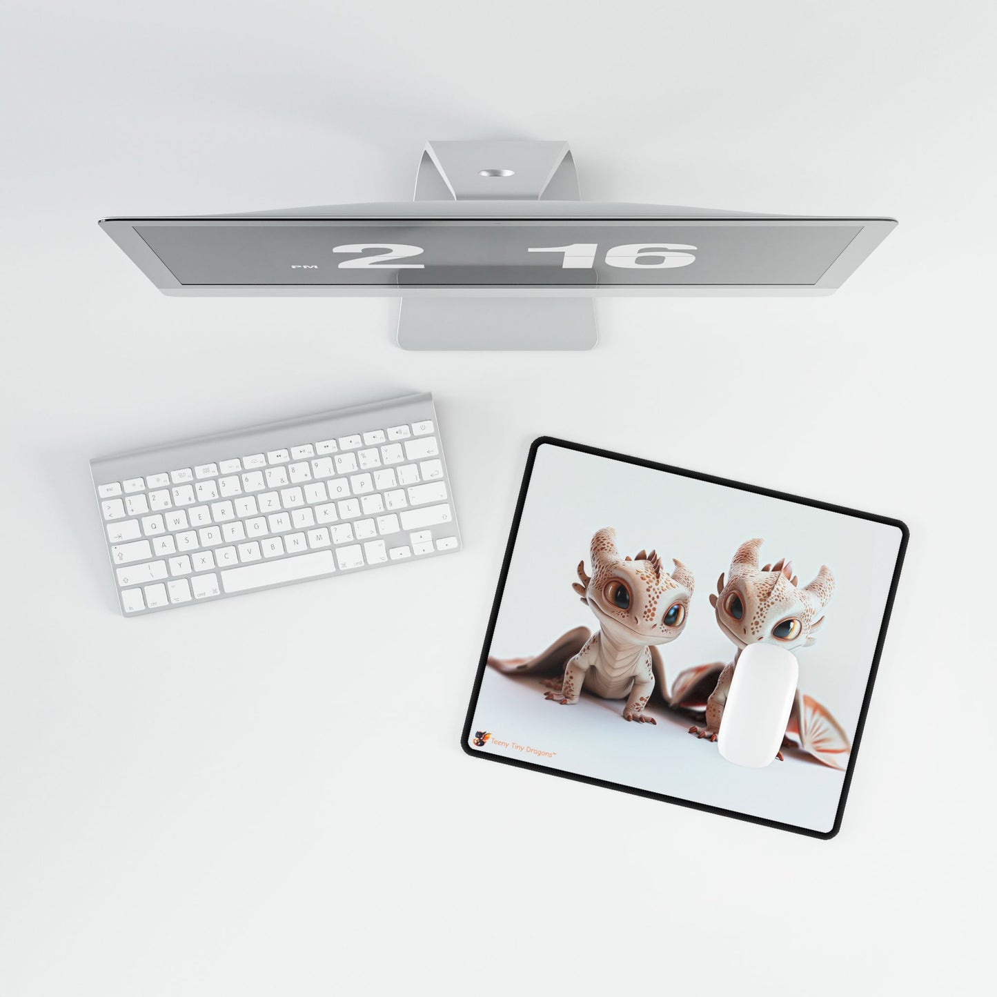 2 Adorable Little Dragons Desk Mat | Teeny Tiny Dragons