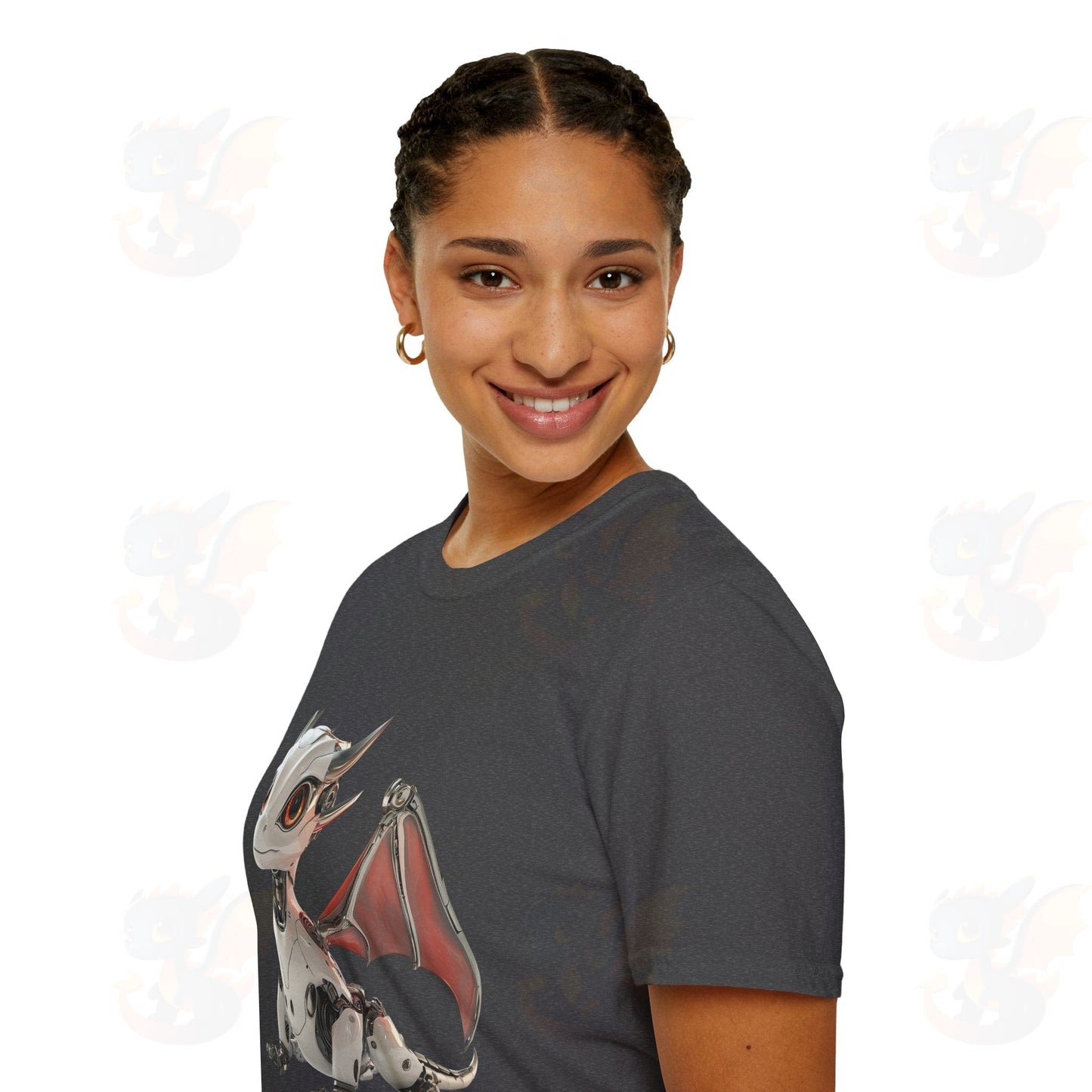 Adult Robot Dragon Design Unisex Softstyle T-Shirt