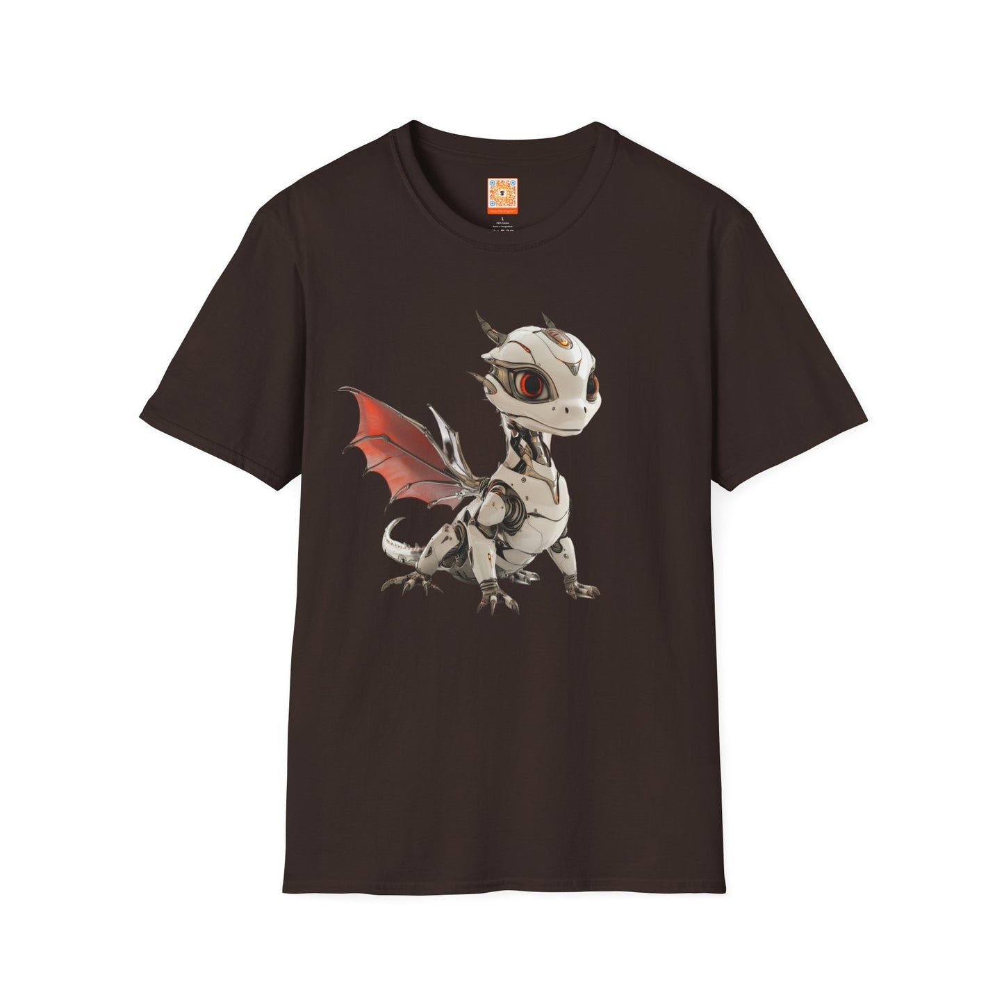 Chrome Robot Dragon Adult Unisex Softstyle T-Shirt - Teeny Tiny Dragons