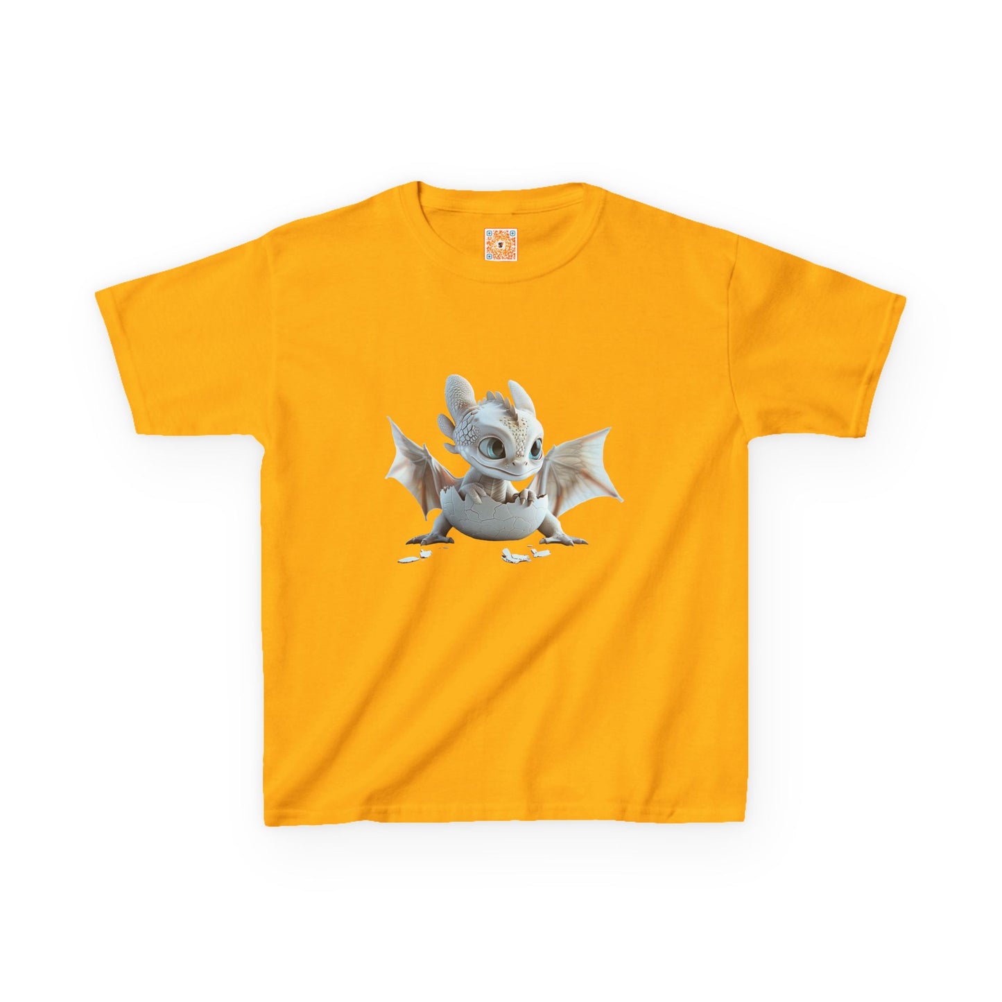 Silver Crystal Dragon Kids Heavy Cotton T-Shirt