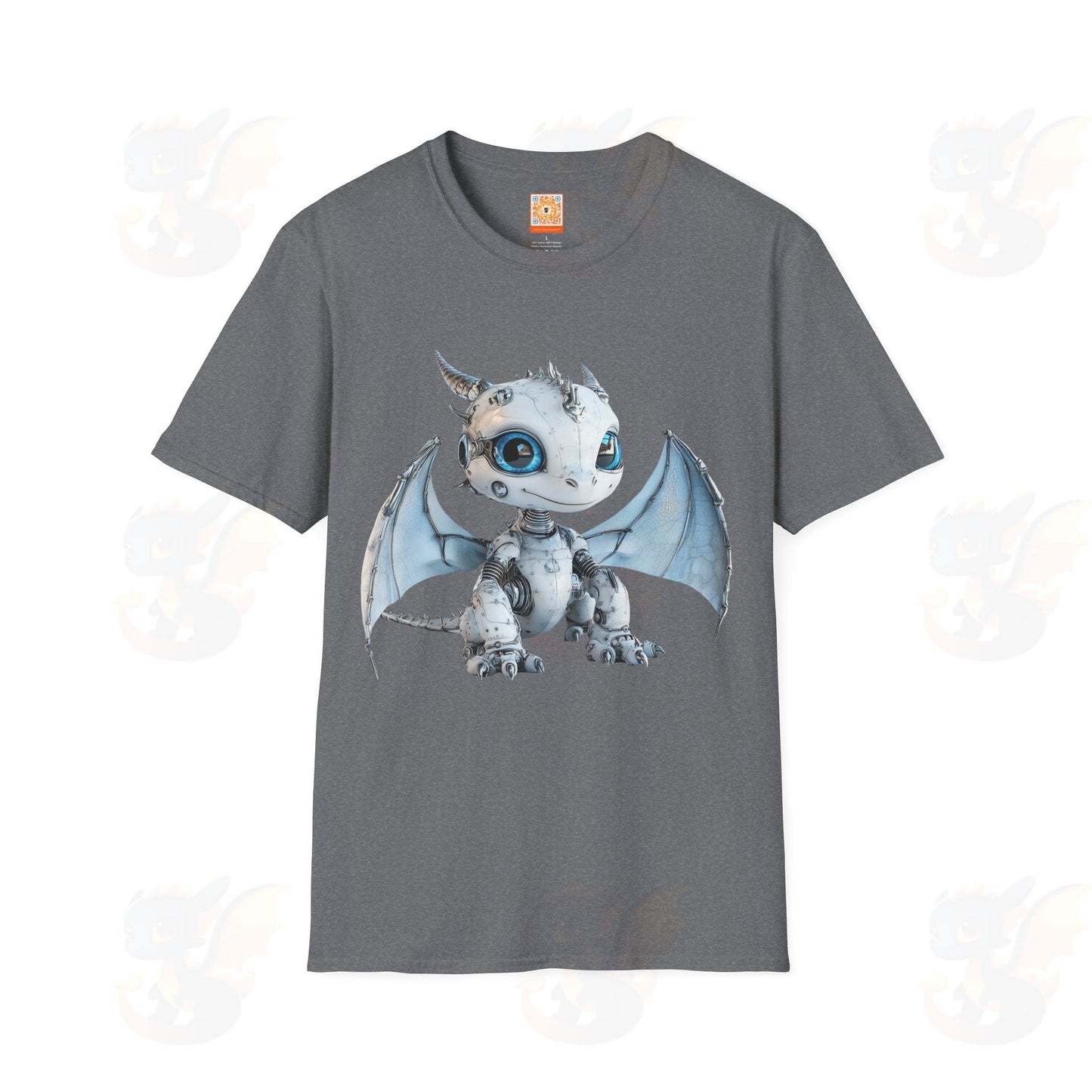 Cute Little Robot Dragon - Adult Robot Dragon Design Unisex Softstyle T-Shirt