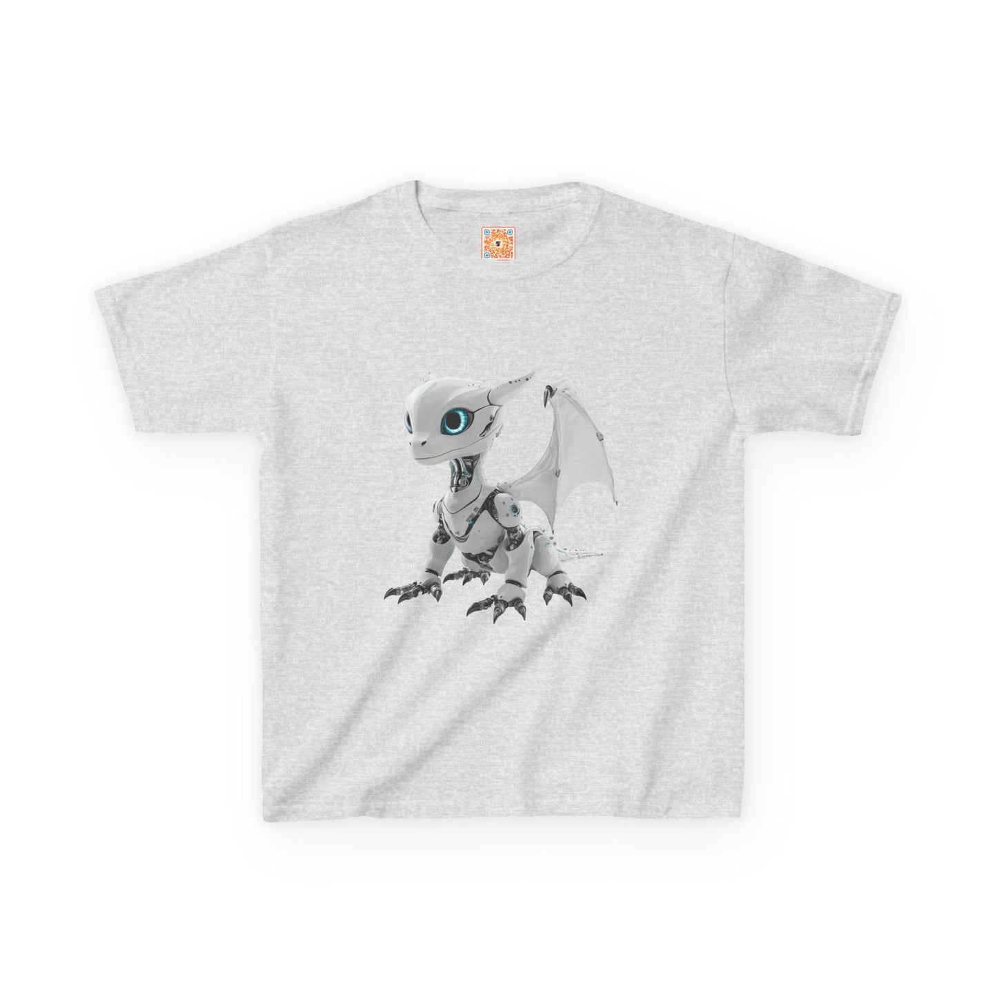 Little White Robot Dragon Kids Heavy Cotton T-Shirt - Teeny Tiny Dragons