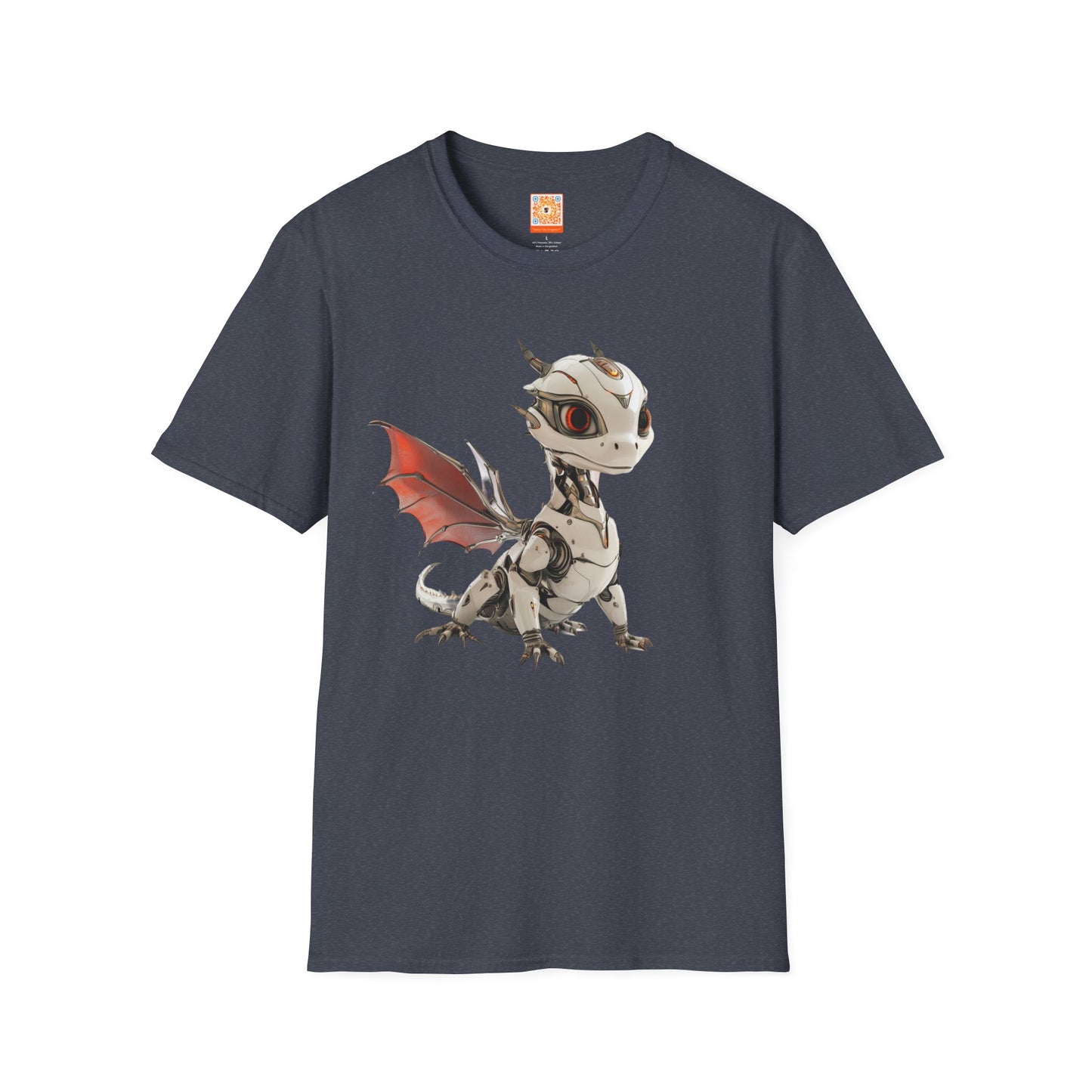 Chrome Robot Dragon Adult Unisex Softstyle T-Shirt - Teeny Tiny Dragons