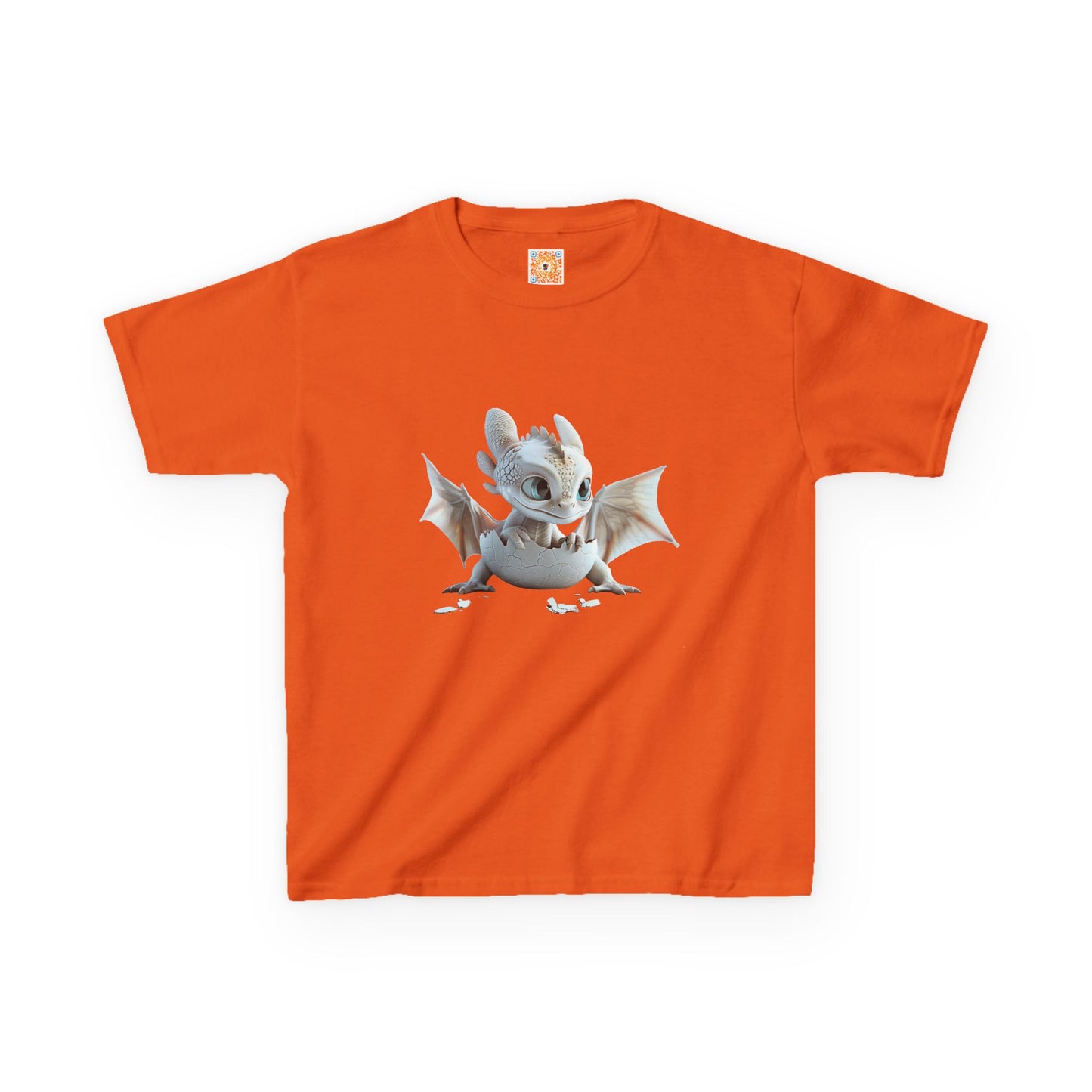 Silver Crystal Dragon Kids Heavy Cotton T-Shirt
