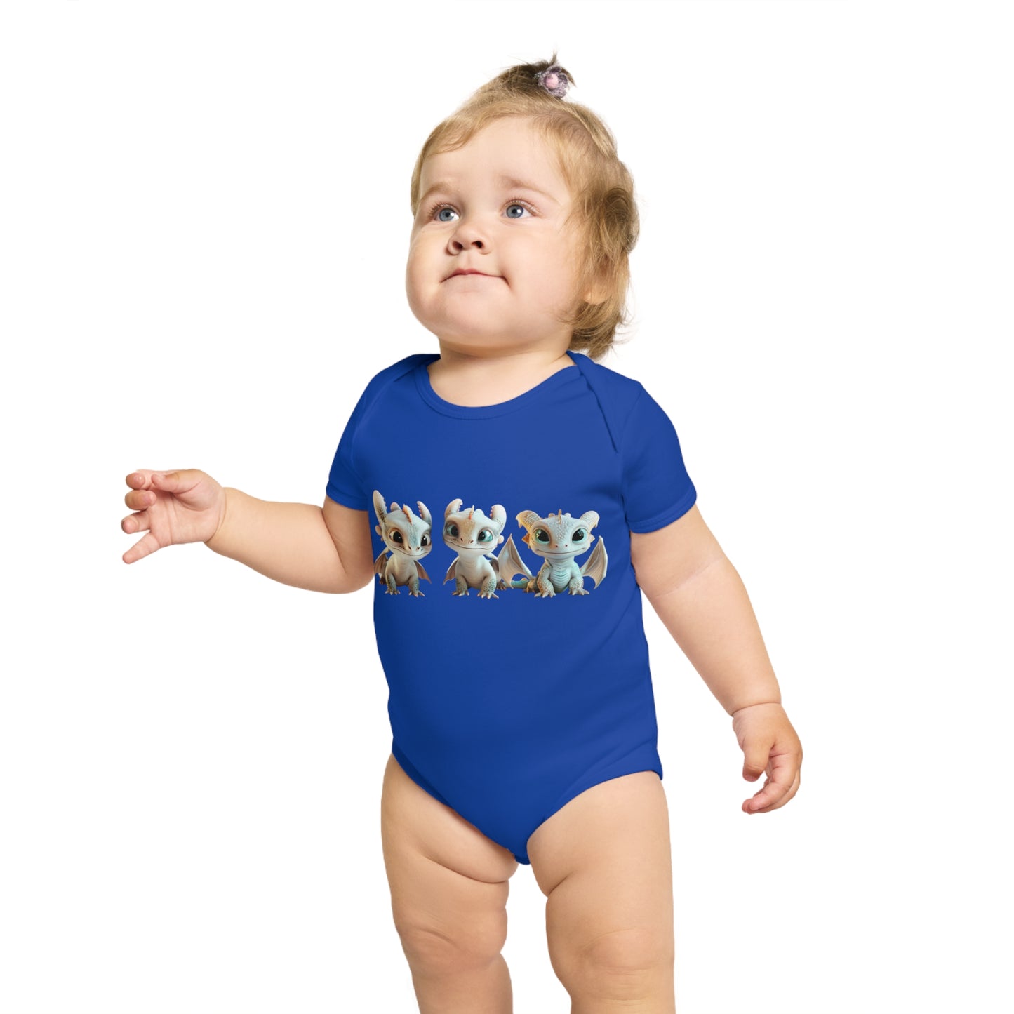 Short Sleeve Baby Bodysuit with 3 Cute Baby Dragons | Teeny Tiny Dragons