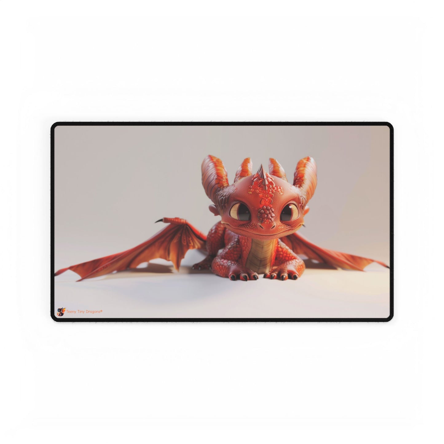 Very Cute Red Dragon Desk Mat - Teeny Tiny Dragons