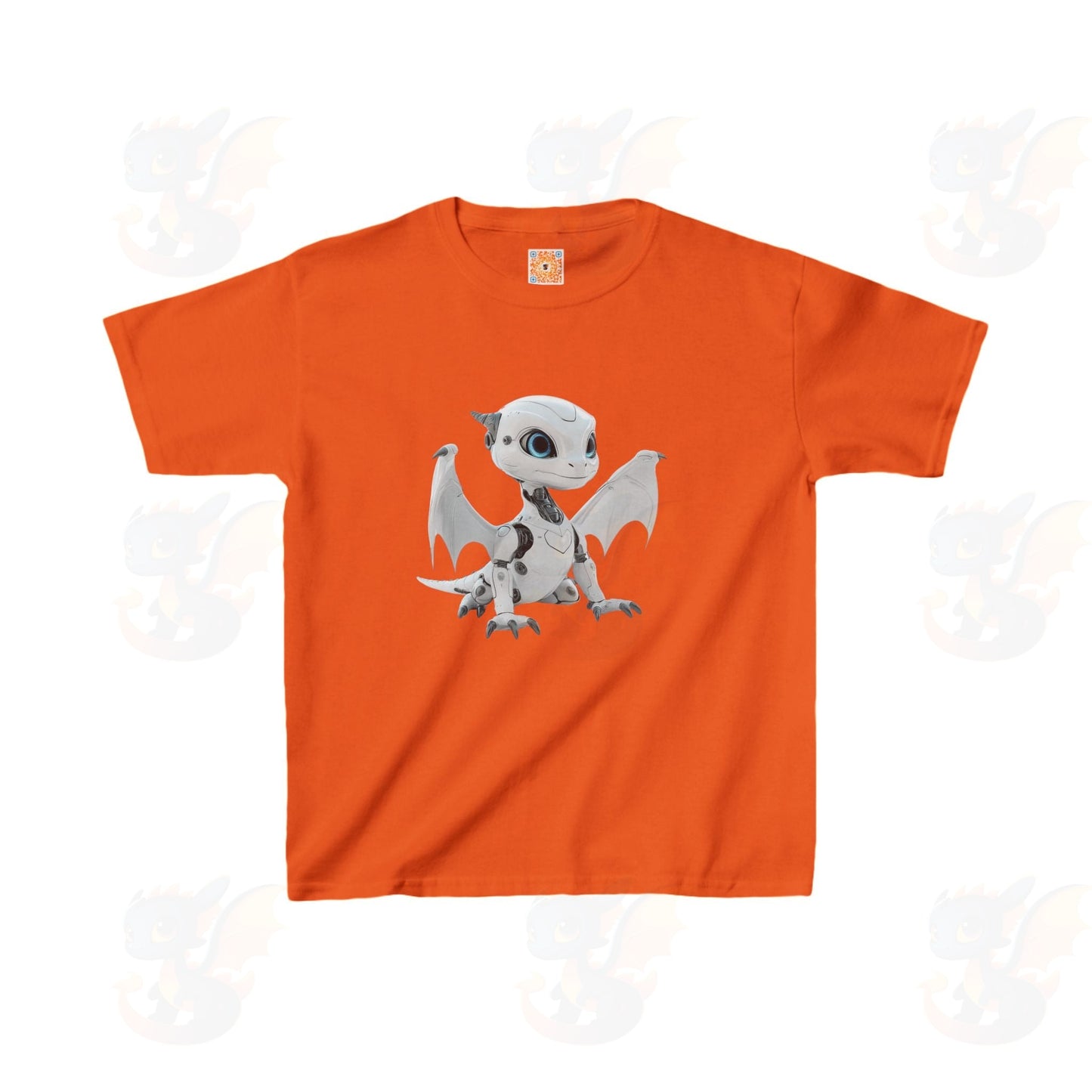 Cute White Robot Dragon - Kids Heavy Cotton™ T-Shirt