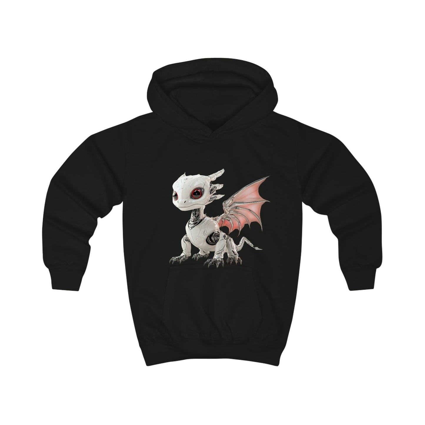 Crimson Robot Dragon Kids Hoodie - Teeny Tiny Dragons