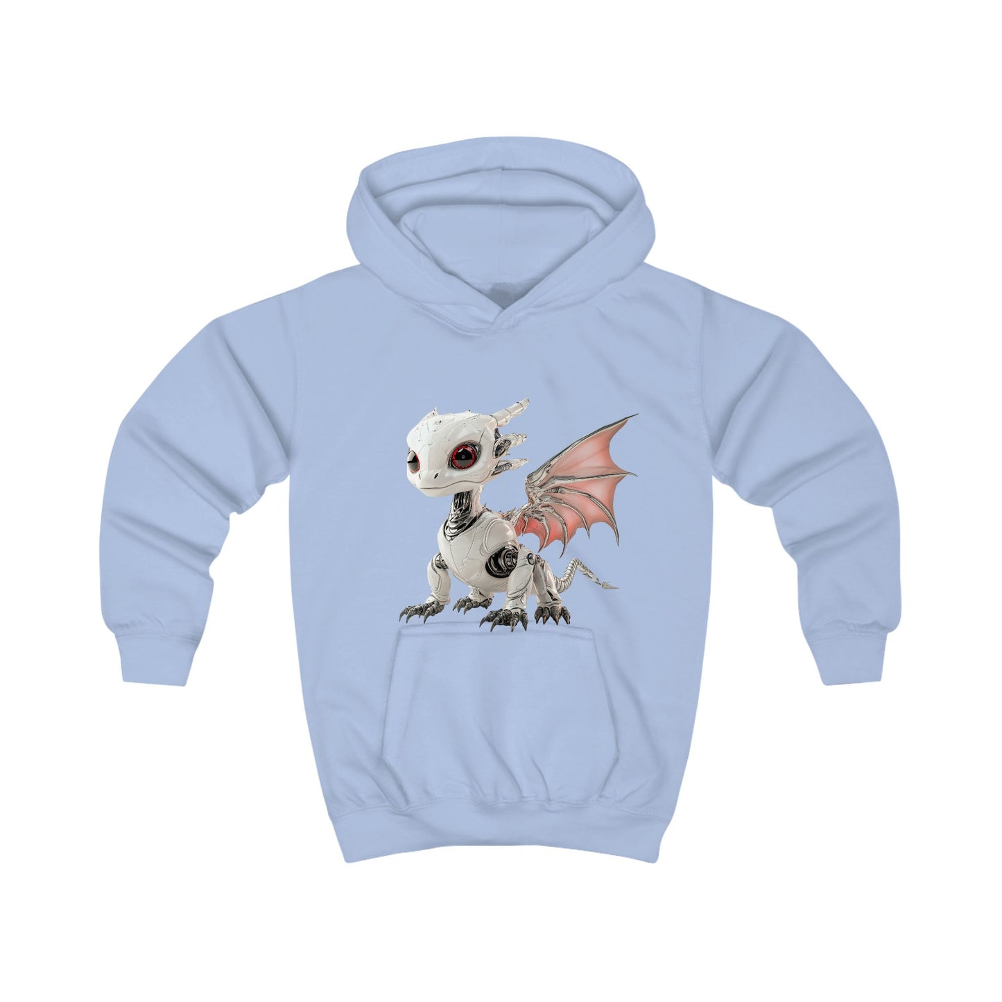 Crimson Robot Dragon Kids Hoodie - Teeny Tiny Dragons