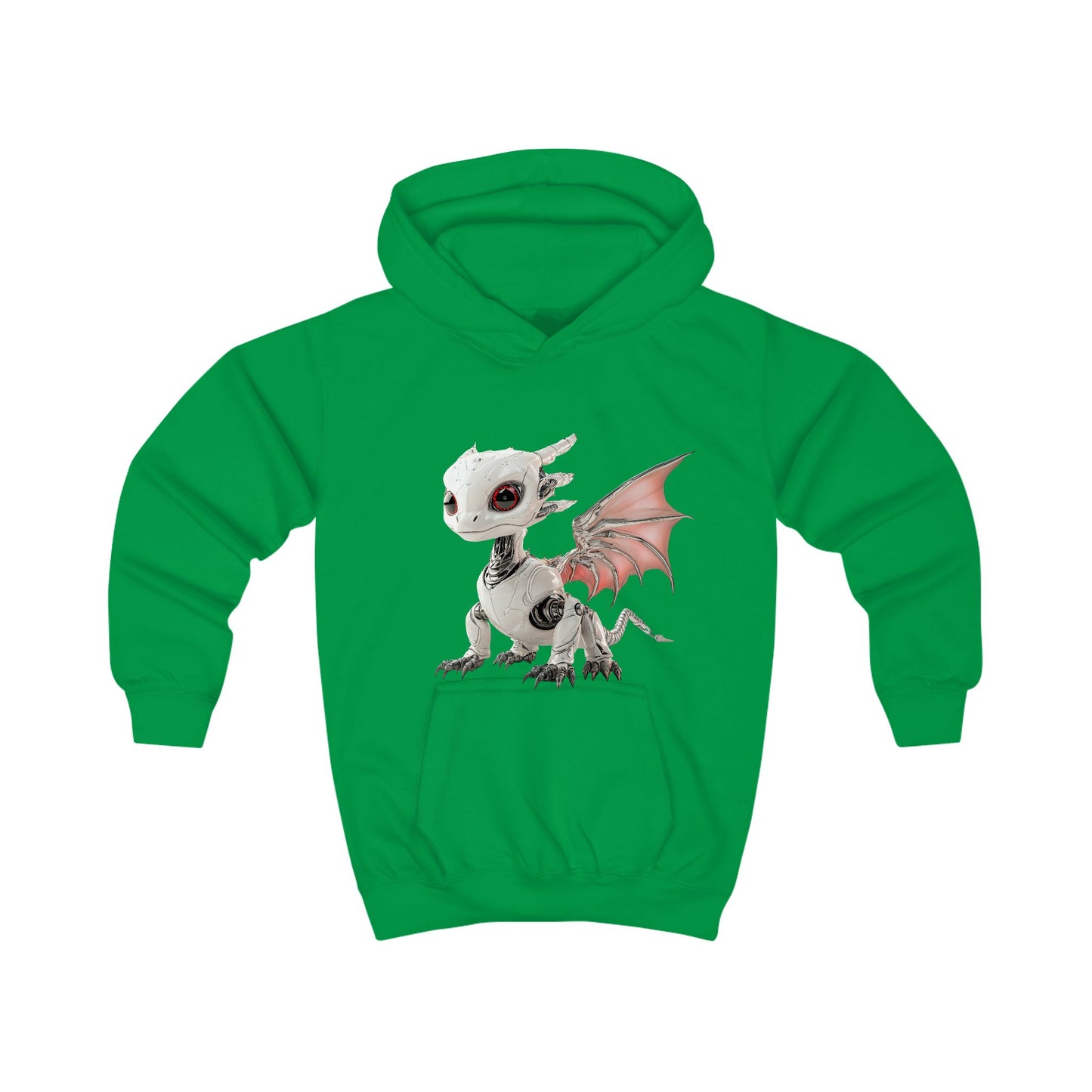 Crimson Robot Dragon Kids Hoodie - Teeny Tiny Dragons