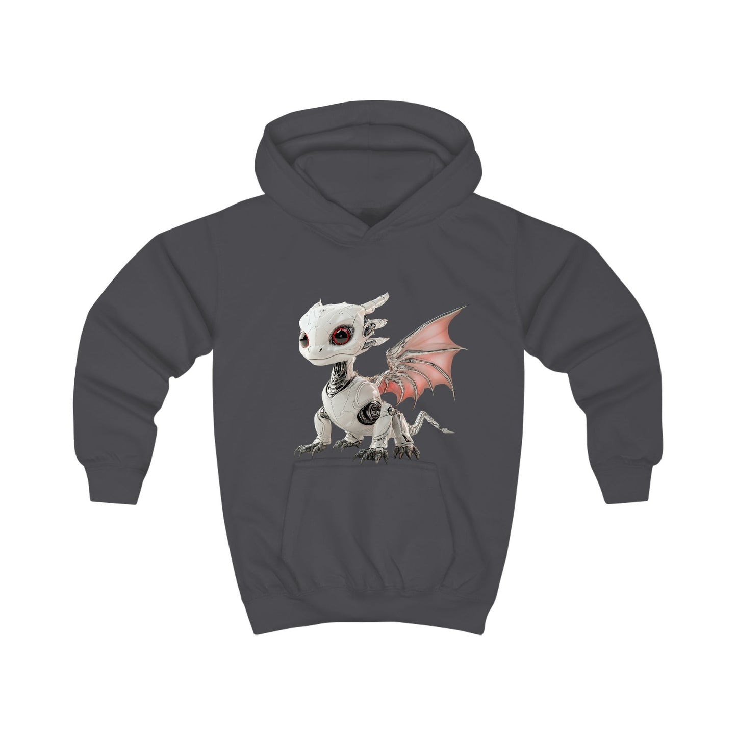 Crimson Robot Dragon Kids Hoodie - Teeny Tiny Dragons