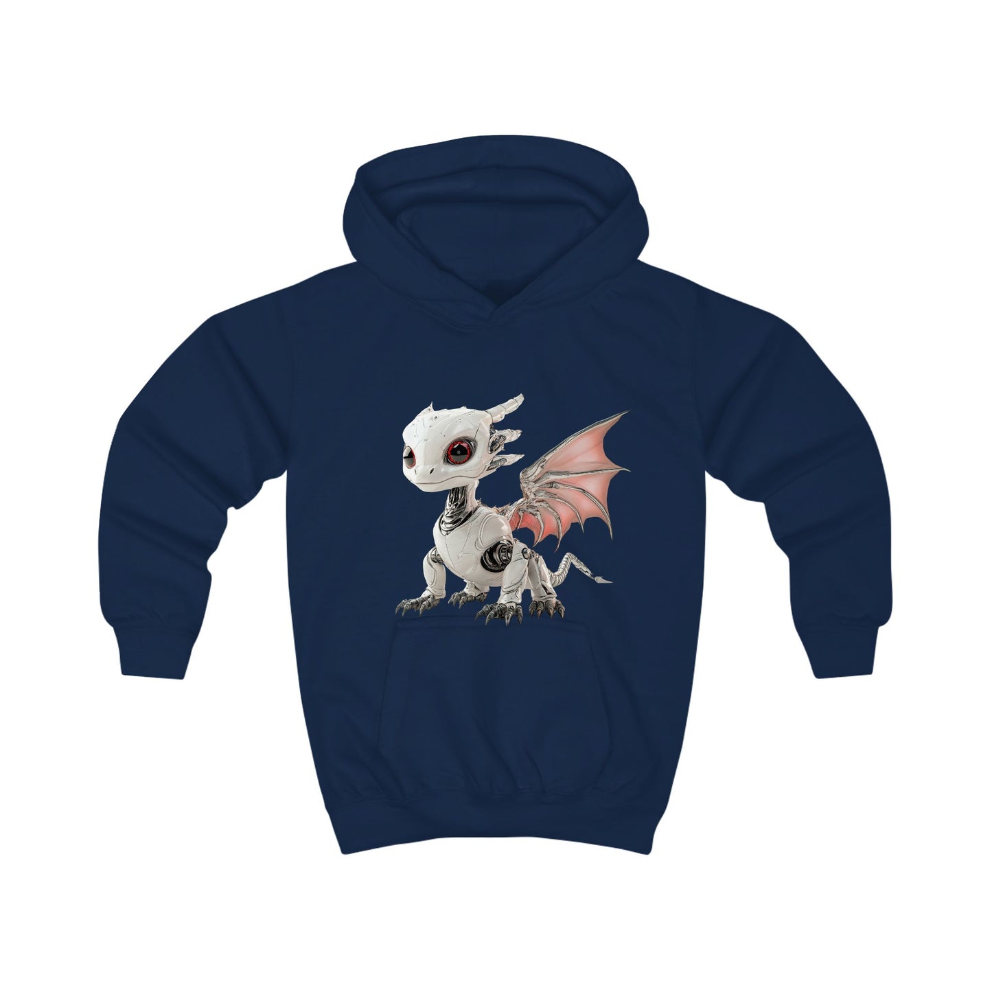 Crimson Robot Dragon Kids Hoodie - Teeny Tiny Dragons