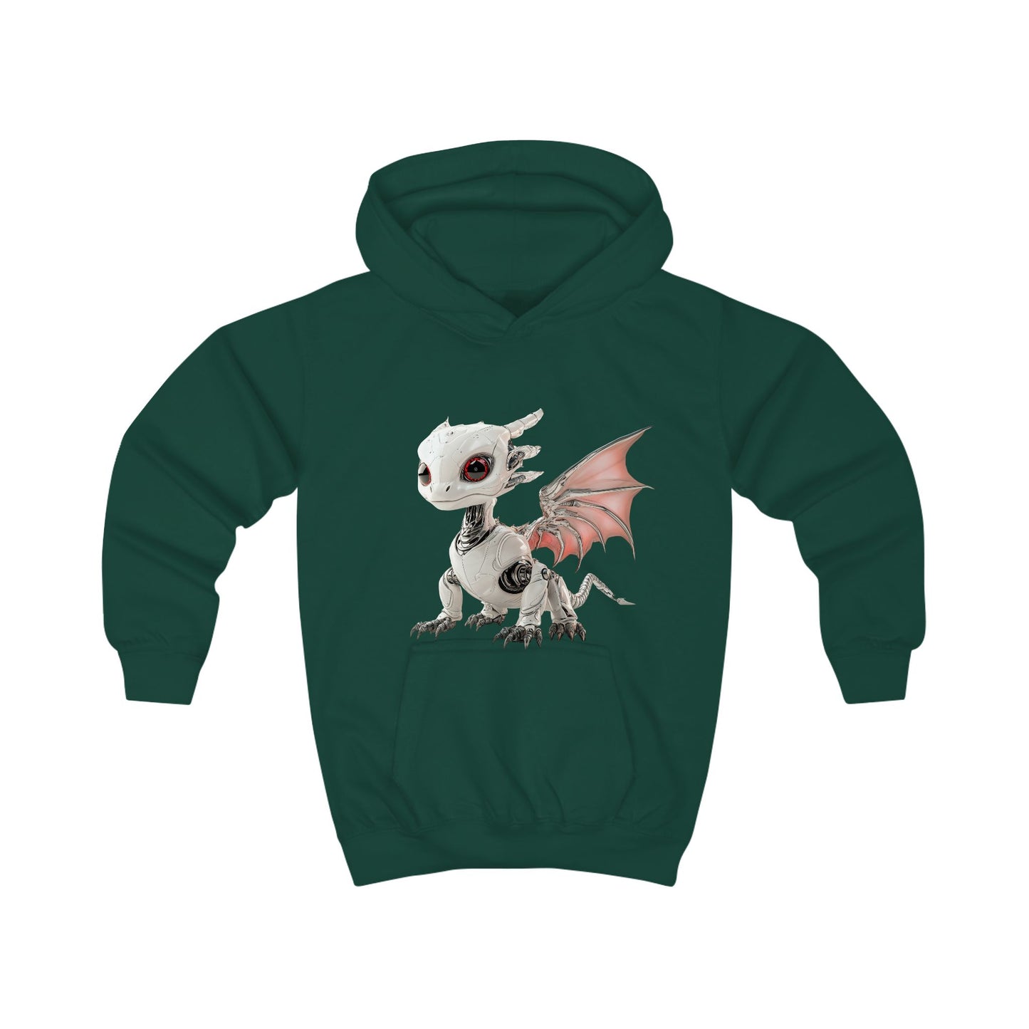 Crimson Robot Dragon Kids Hoodie - Teeny Tiny Dragons