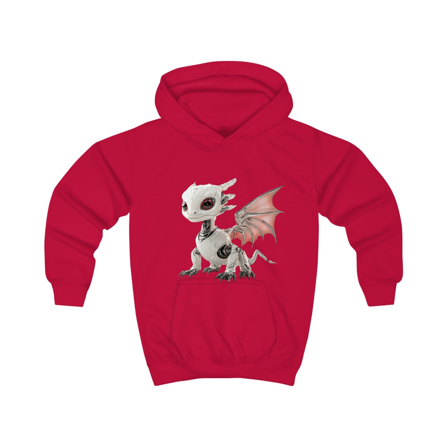 Crimson Robot Dragon Kids Hoodie - Teeny Tiny Dragons