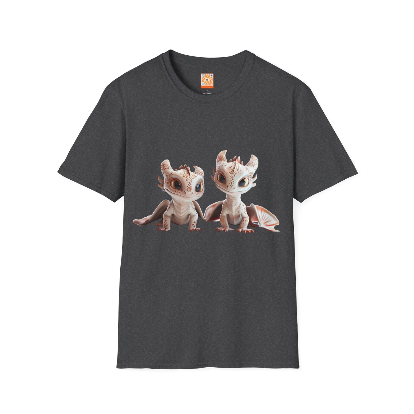 Twin Baby Dragons Adult Unisex Softstyle T-Shirt - Teeny Tiny Dragons