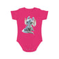 Short Sleeve Baby Bodysuit with an Adorable Baby Dragon